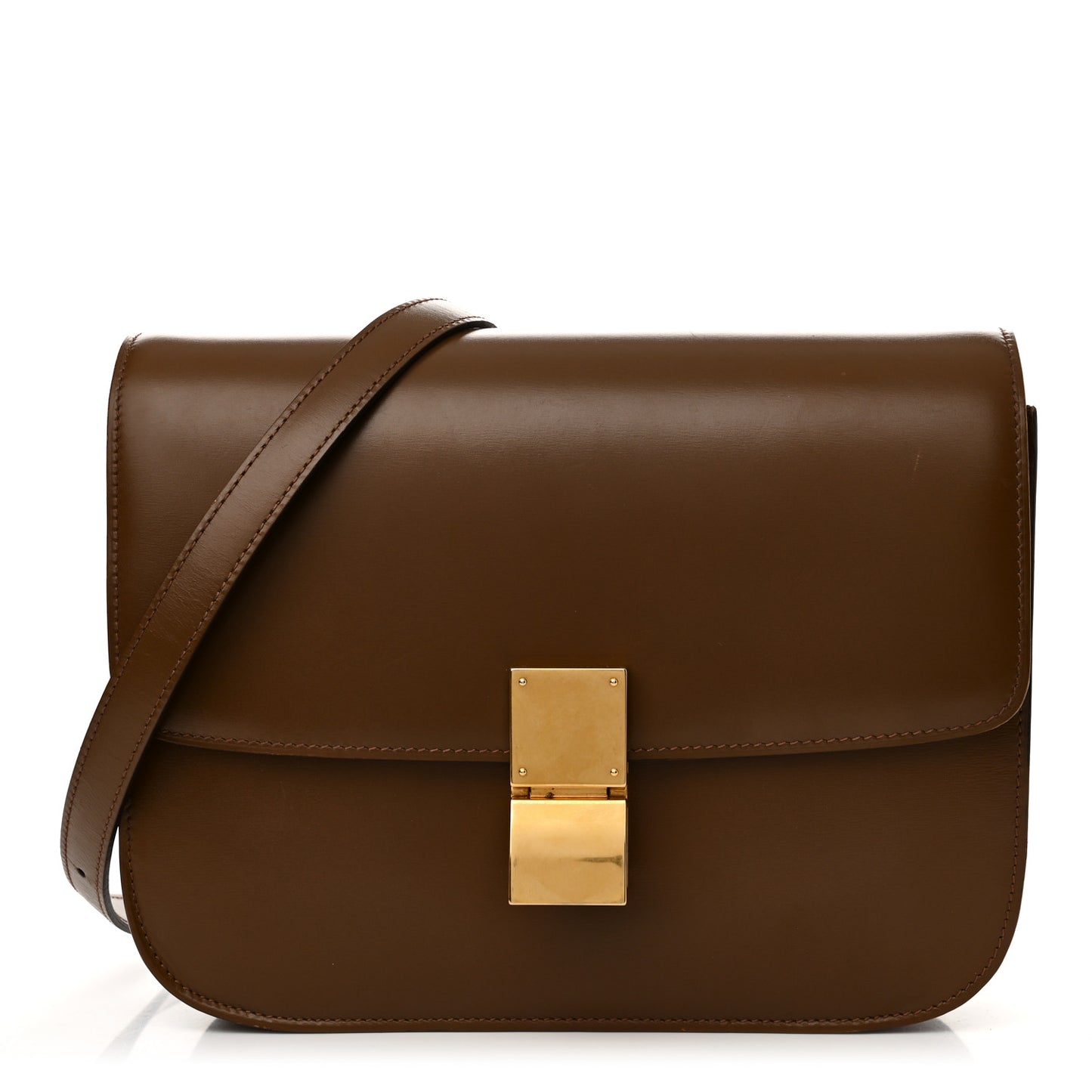 Smooth Calfskin Medium Classic Box Flap Bag Camel