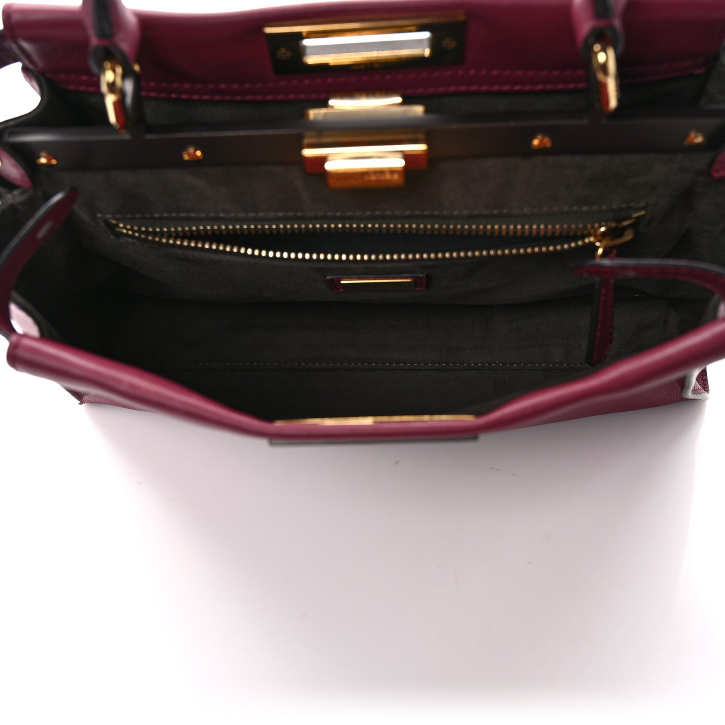 Vitello Seta Medium Peekaboo Iconic Satchel Magenta