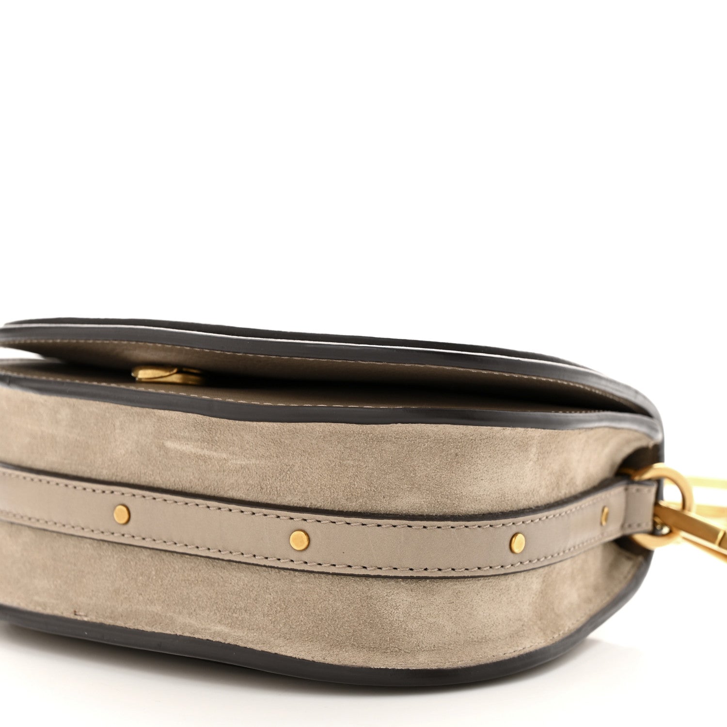Chloe Calfskin Suede Small Nile Bracelet Bag Motty Grey 10 of 11