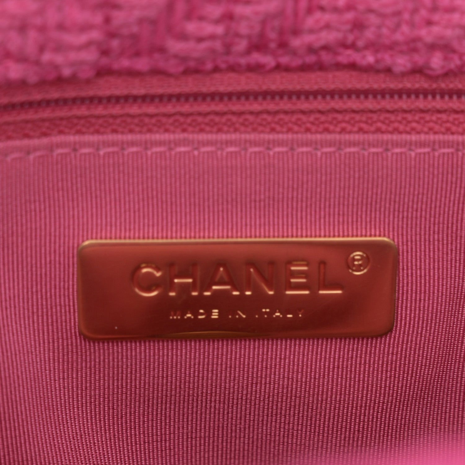 Chanel Tweed Quilted Medium Chanel 19 Flap Pink 6 of 10