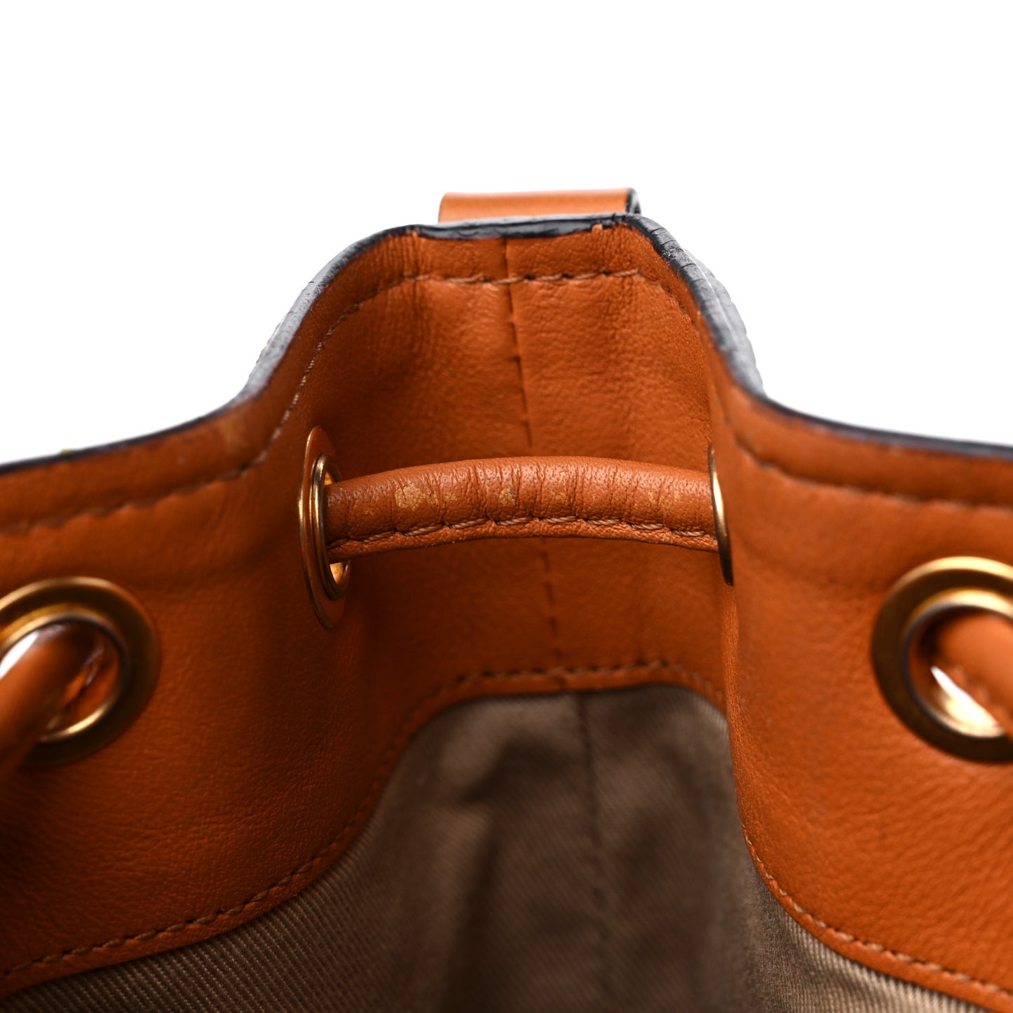 Visetos Berlin Mini Drawstring Bucket Bag Cognac
