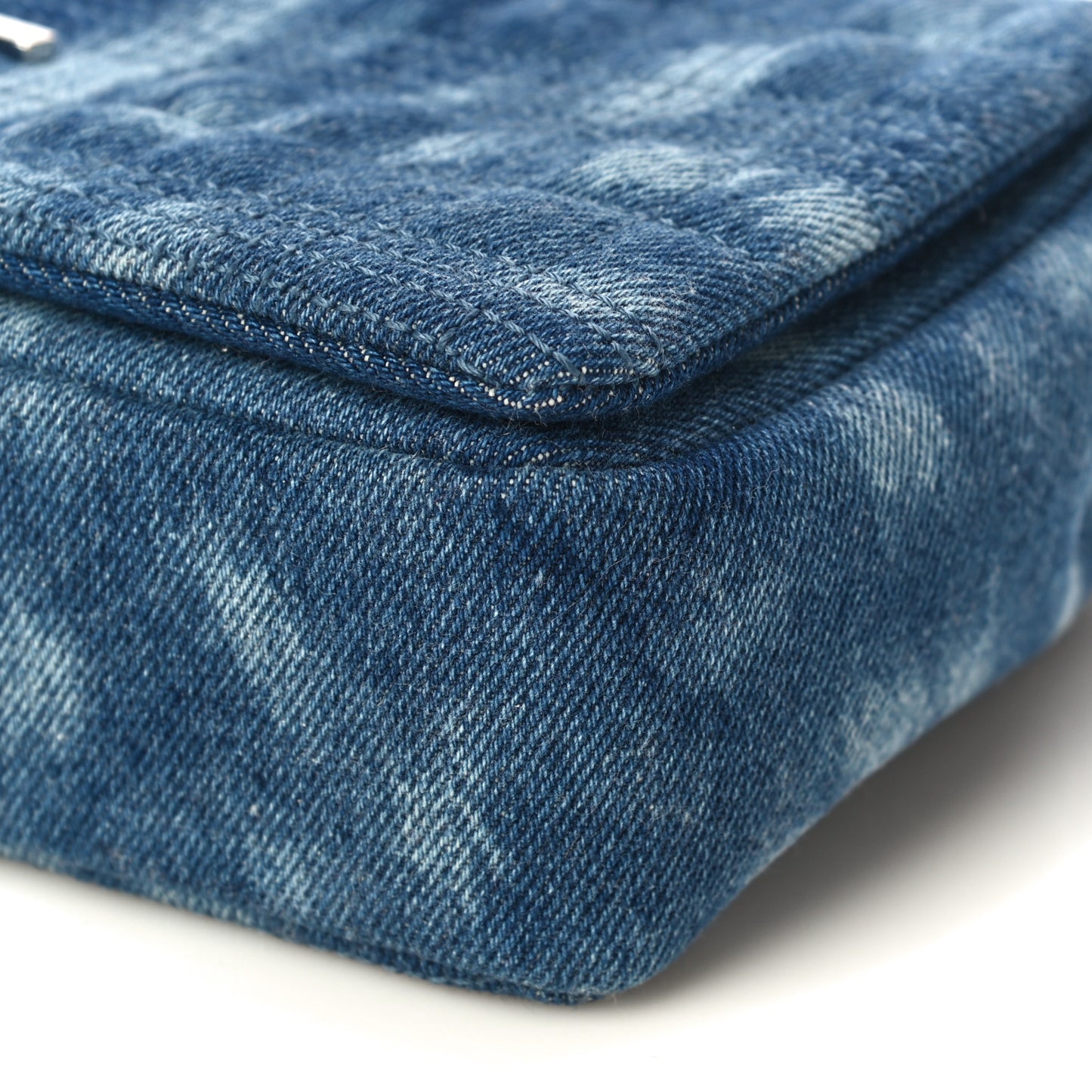 Denim Quilted Small Lola Bag Blue
