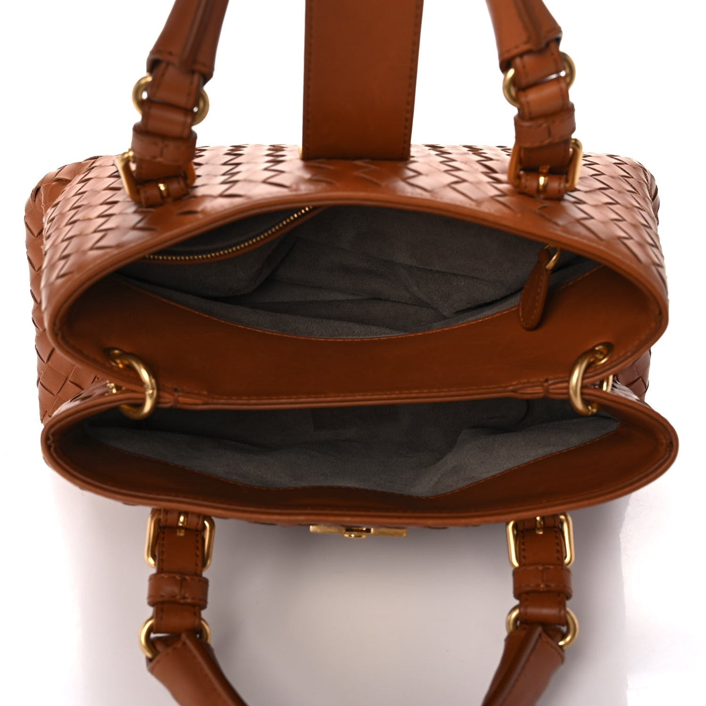 Calfskin Intrecciato Mini Roma Noce