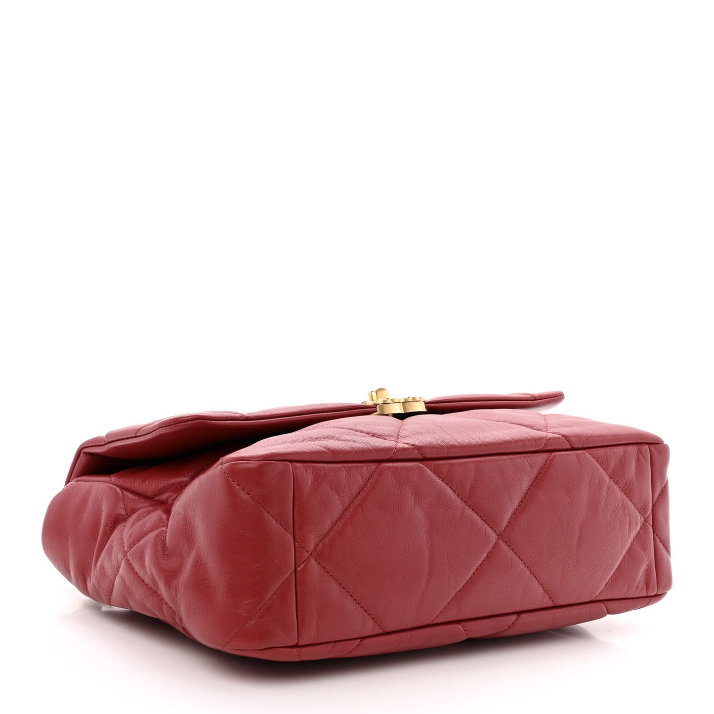 Goatskin Quilted Large Chanel 19 Flap Red