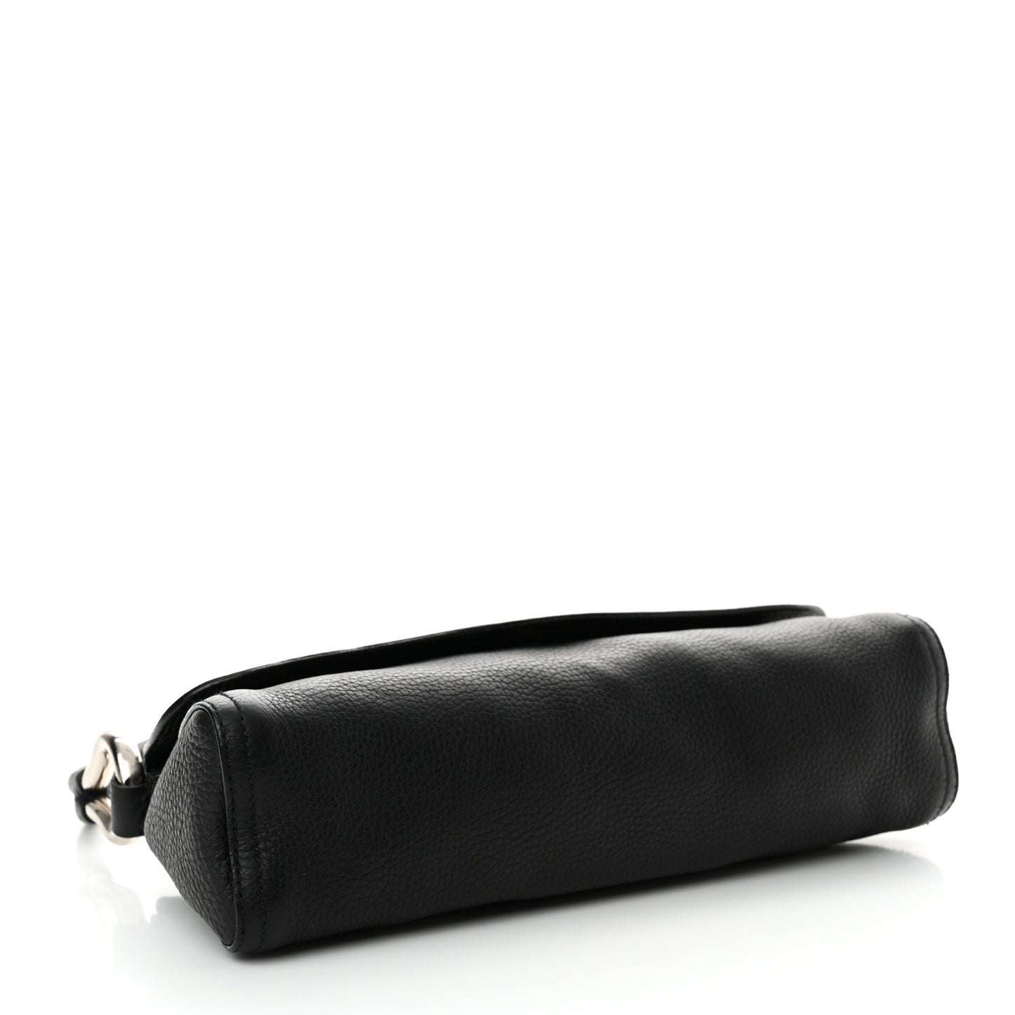 Vitello Daino Swing Flap Shoulder Bag Black