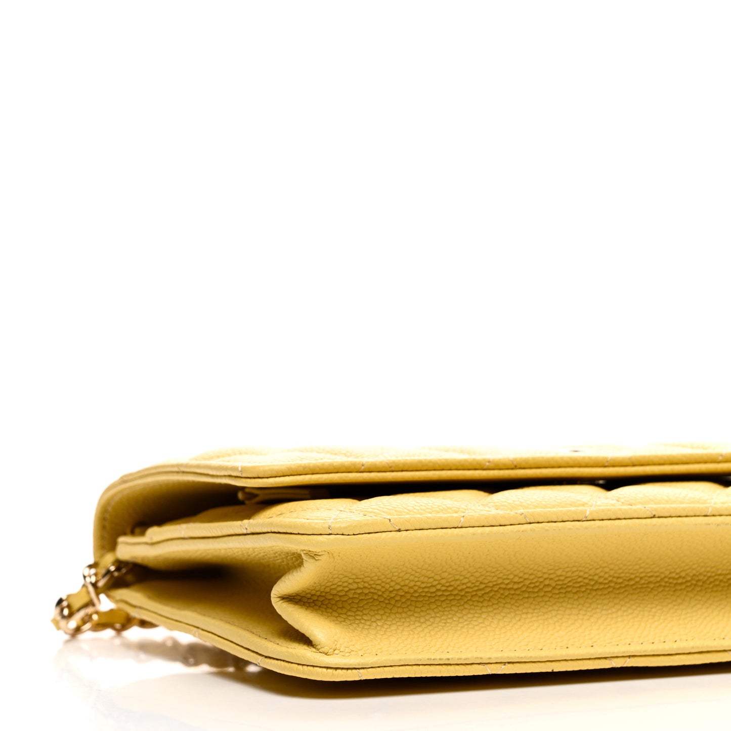 Caviar Quilted Tiny CC Wallet On Chain WOC Yellow
