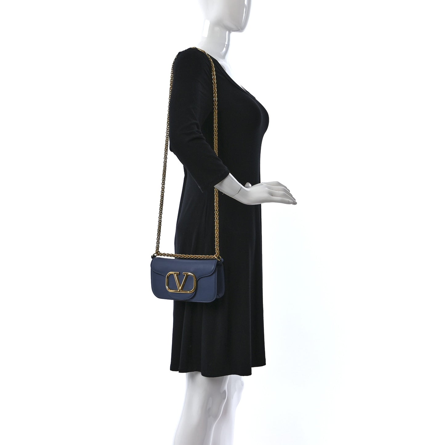 Calfskin Vlogo Small Loco Shoulder Bag Ultramarine