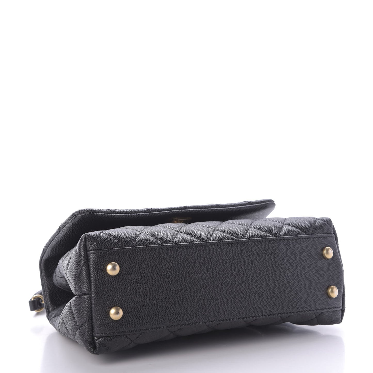 Caviar Quilted Mini Coco Handle Flap Black