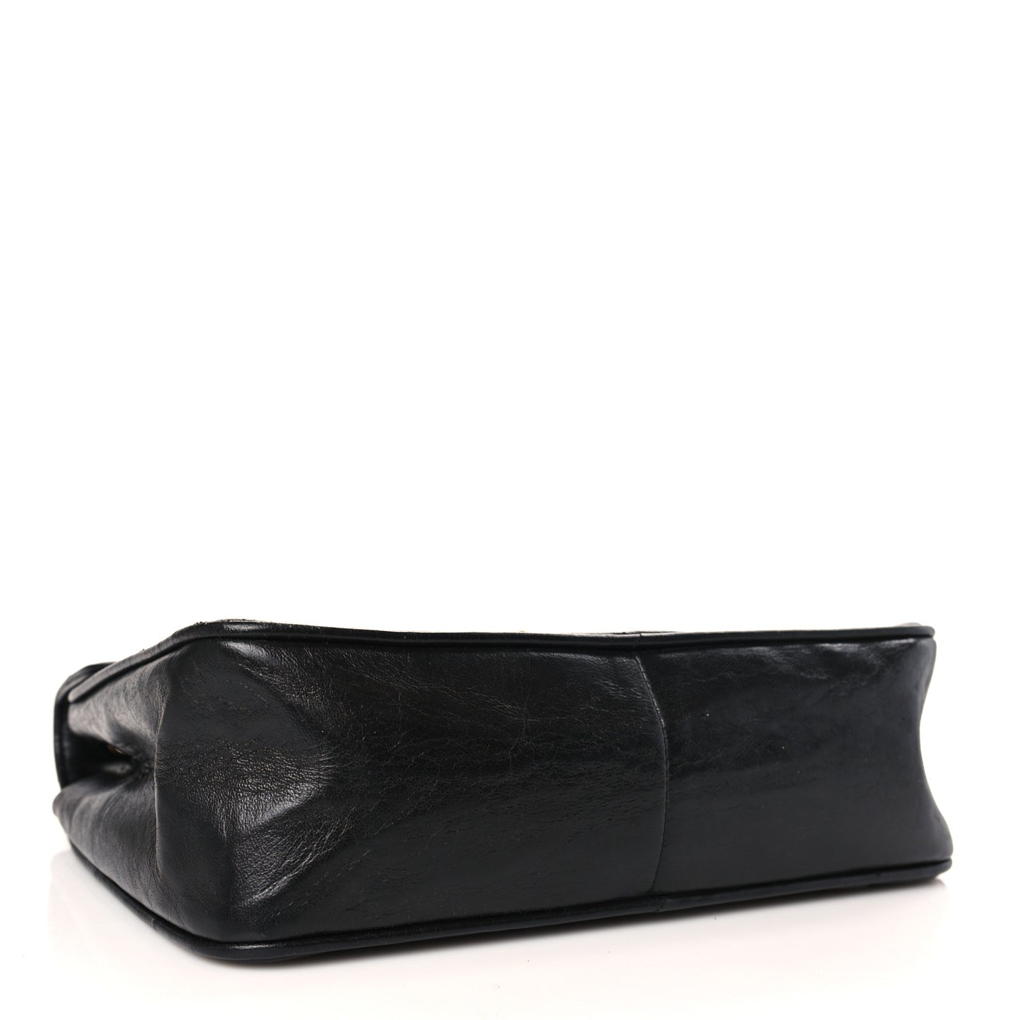 Lambskin Chevron Quilted Envelope Single Flap Black
