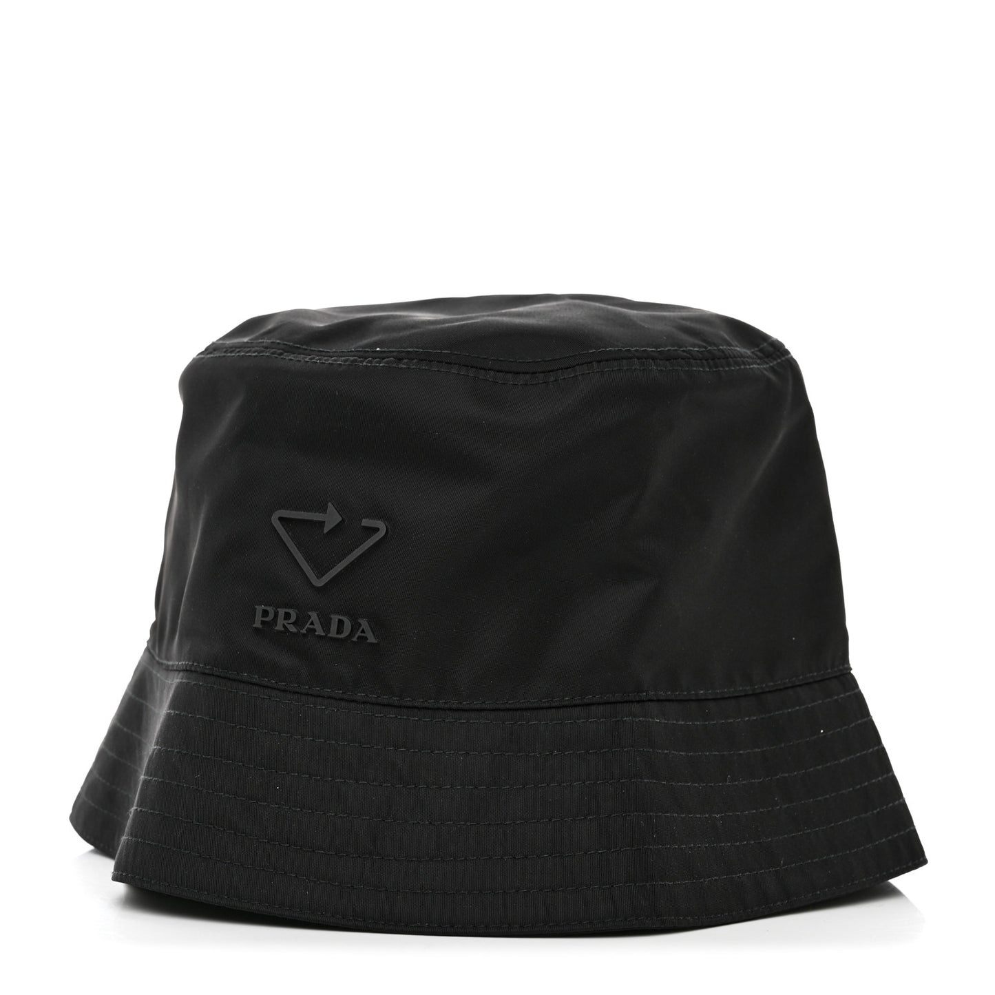 Re-Nylon Rubber Logo Mens Bucket Hat L Black