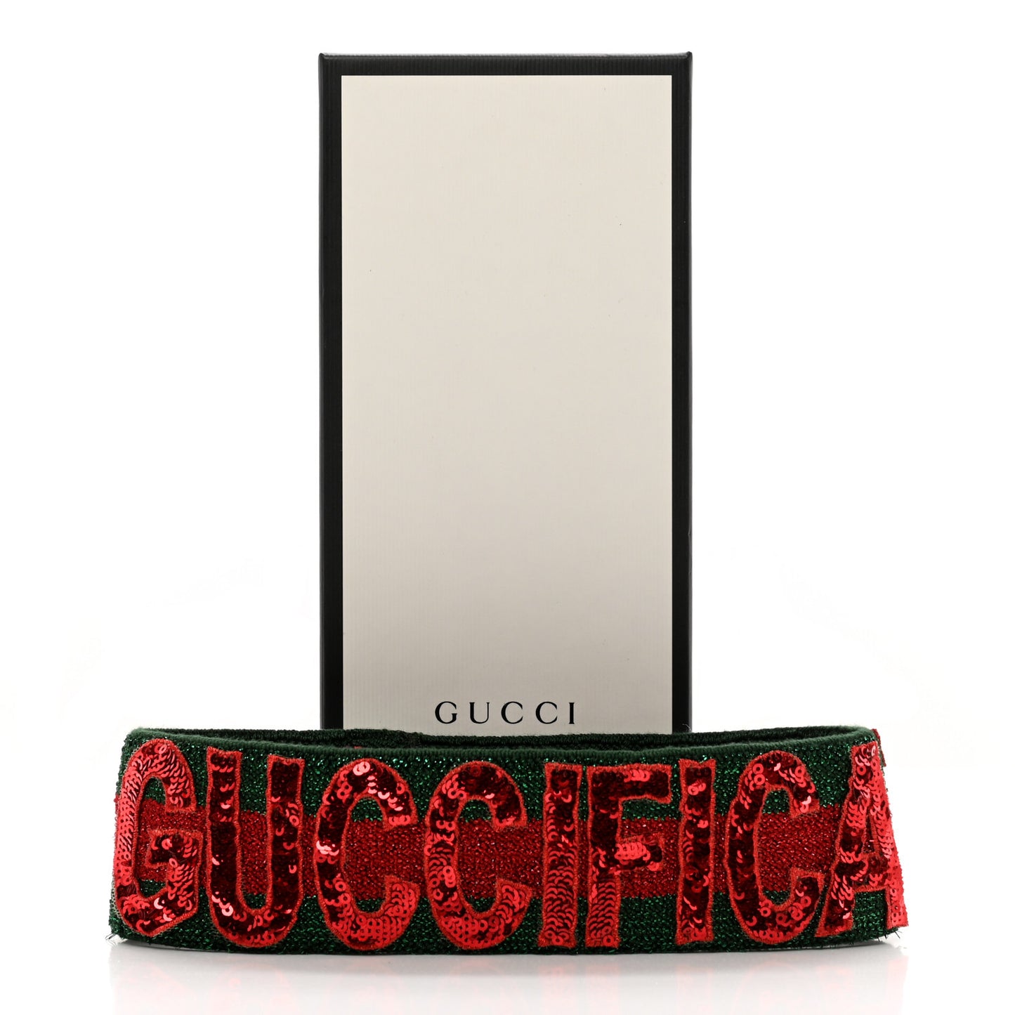 Sequin Guccification Headband M 57 Red Green