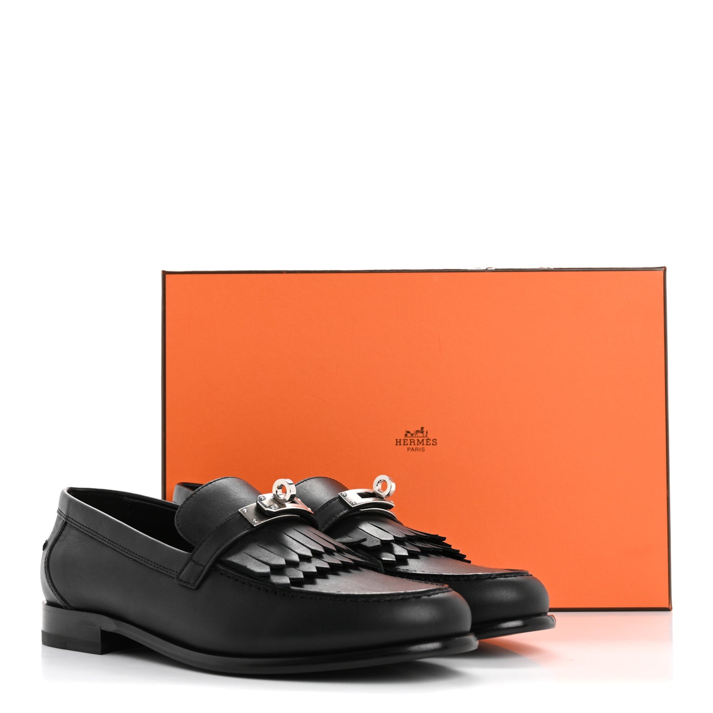 Fringed Calfskin Womens Destin Loafer 38 Black