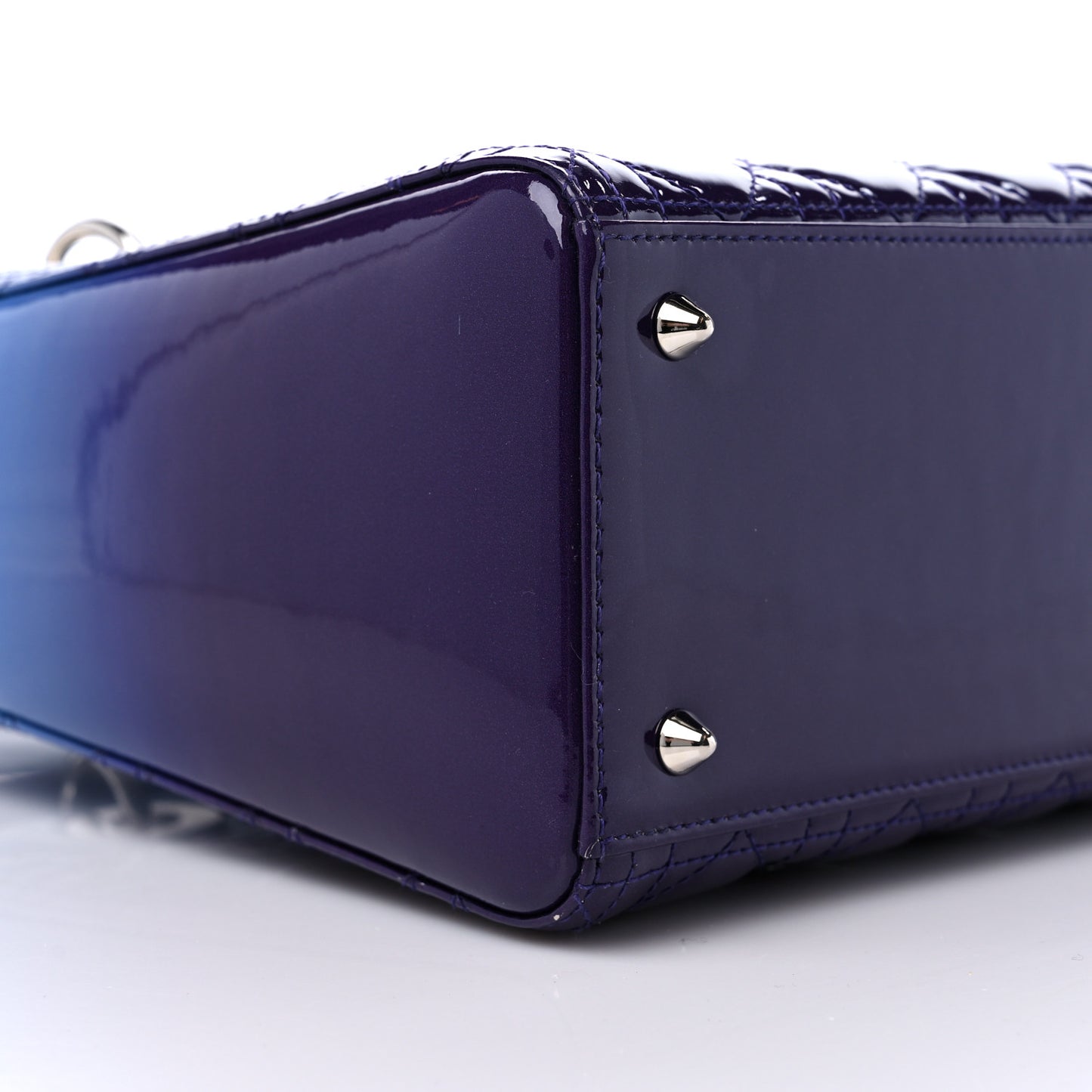 Patent Cannage Gradient Medium Lady Dior Purple Blue