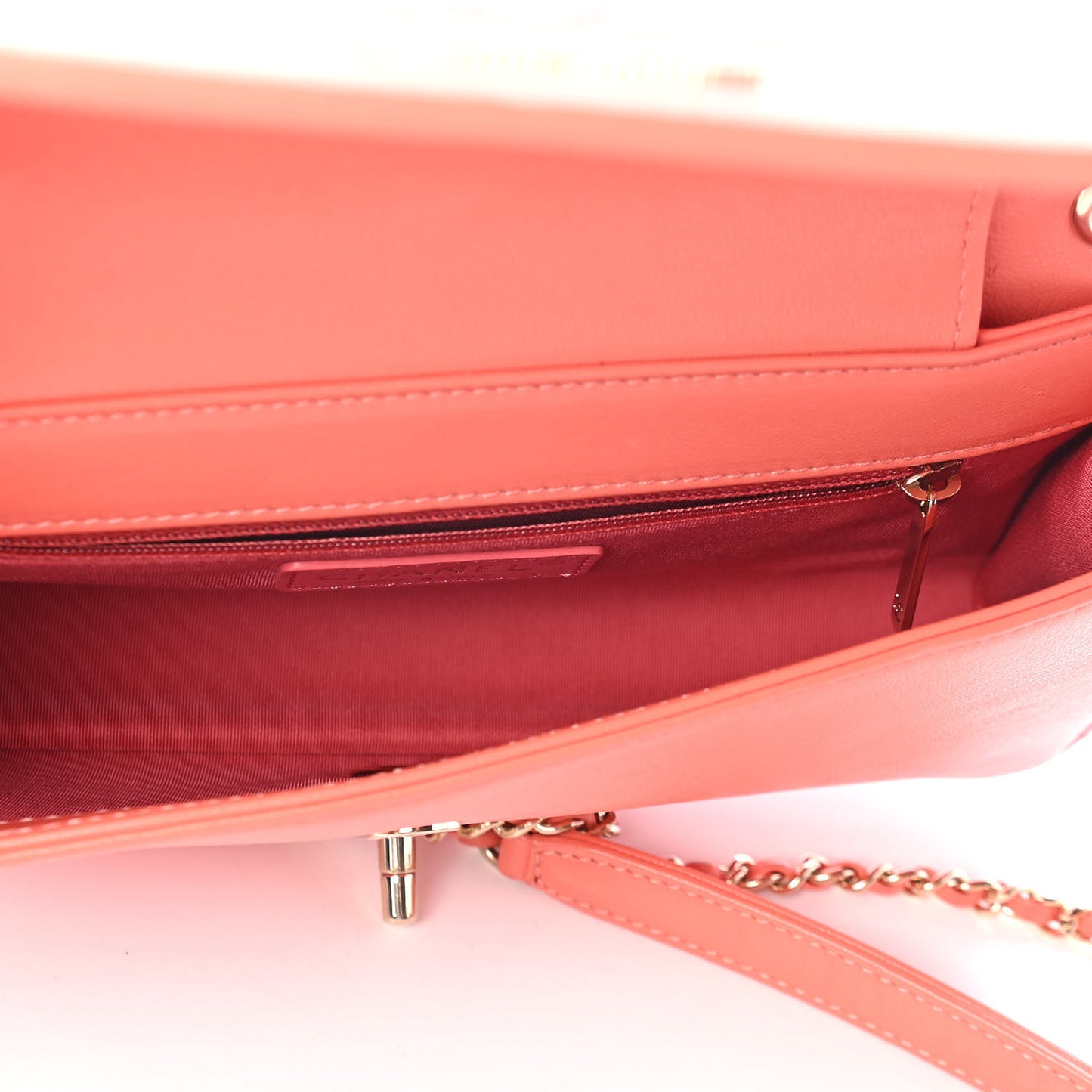 Sheepskin Quilted Medium Vintage Mademoiselle Flap Coral Orange