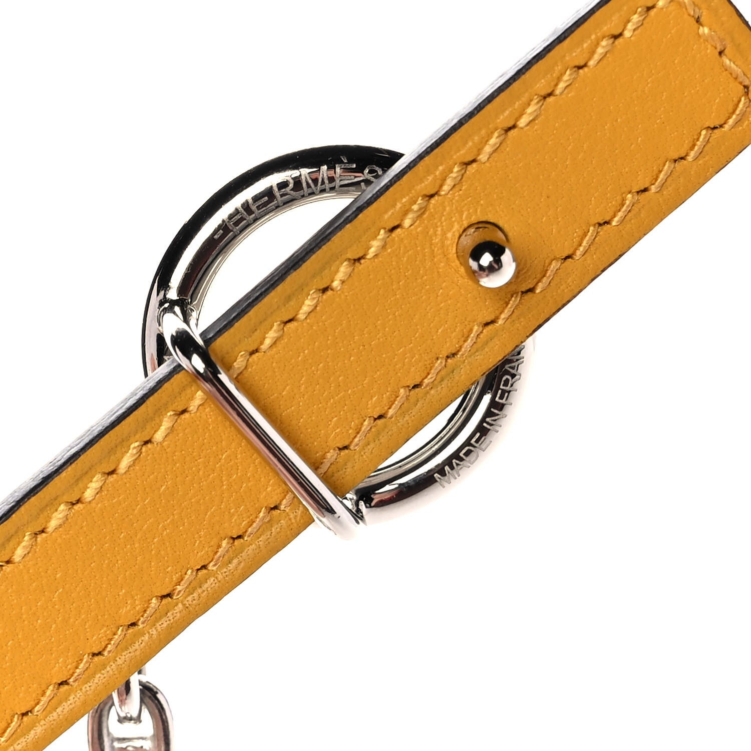 Hermes Epsom Swift Carrousel 13mm Belt 80 Etoupe Jaune Ambre 4 of 7