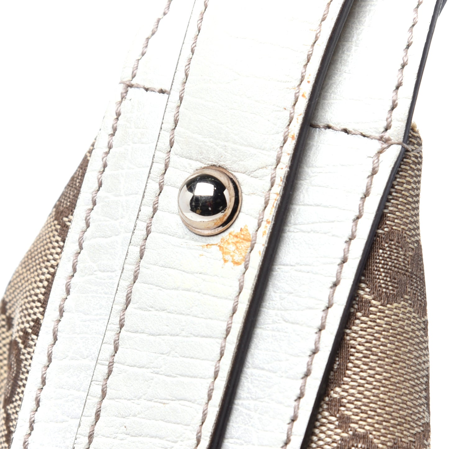 Monogram Medium Horsebit Chain Hobo Off White