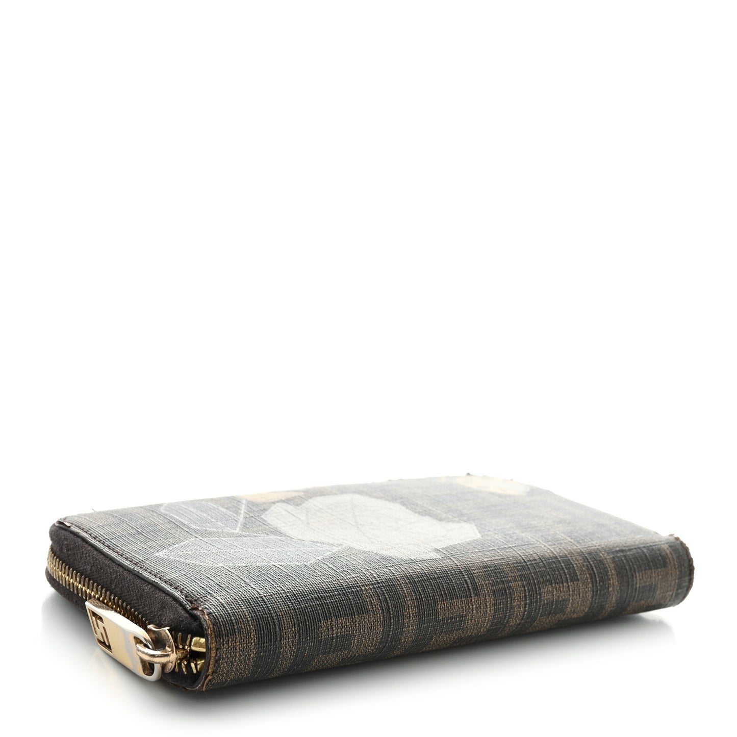 Zucca Spalmati Vitello Elite Rose Ladybug Zip Around Wallet Tobacco Yellow