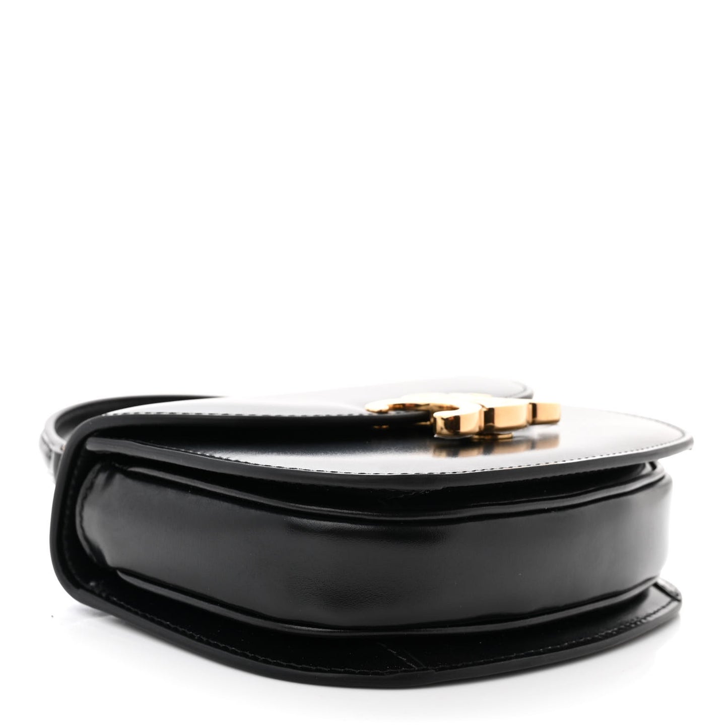 Shiny Calfskin Triomphe Mini Besace Clea Black
