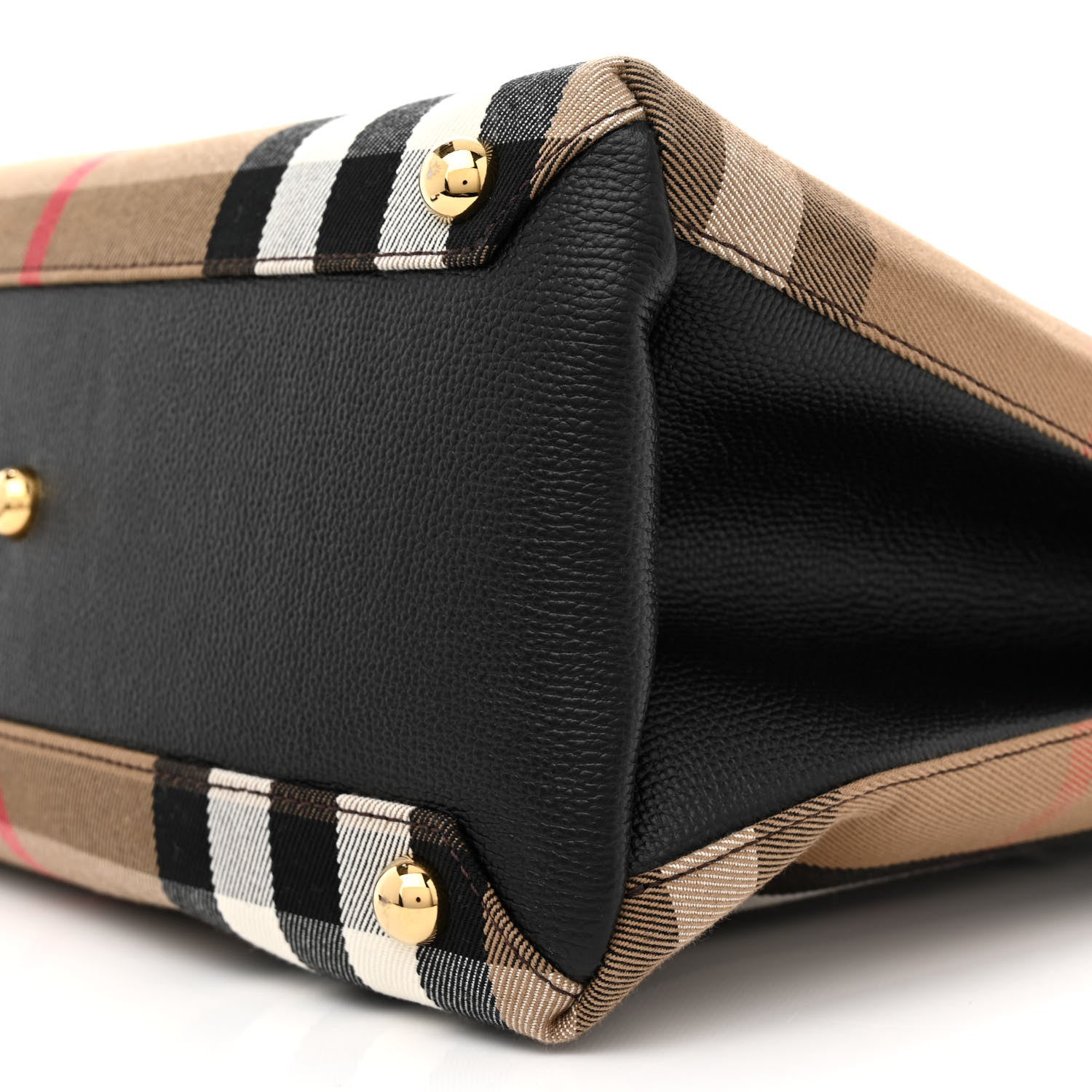 Burberry House Check Grainy Calfskin Medium Banner Tote Black 11 of 11