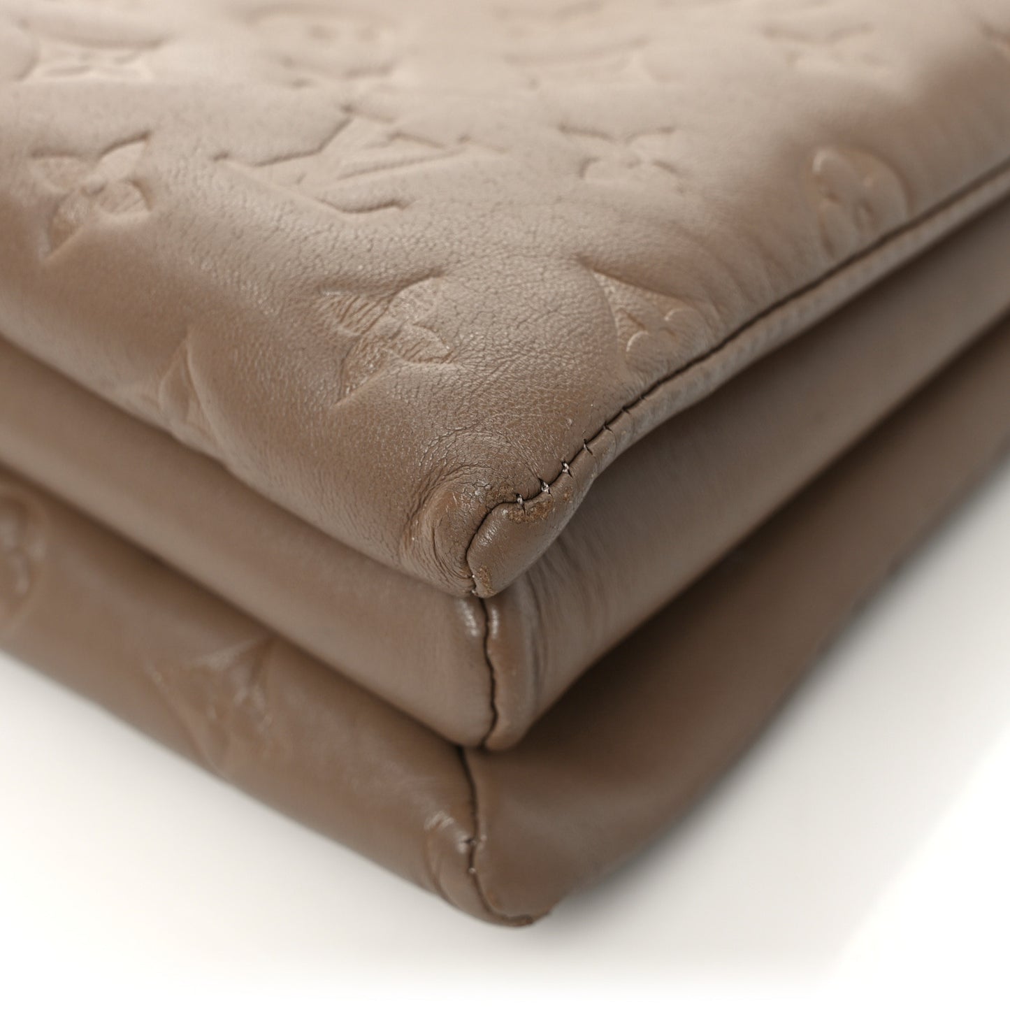 Lambskin Embossed Monogram Coussin PM Taupe