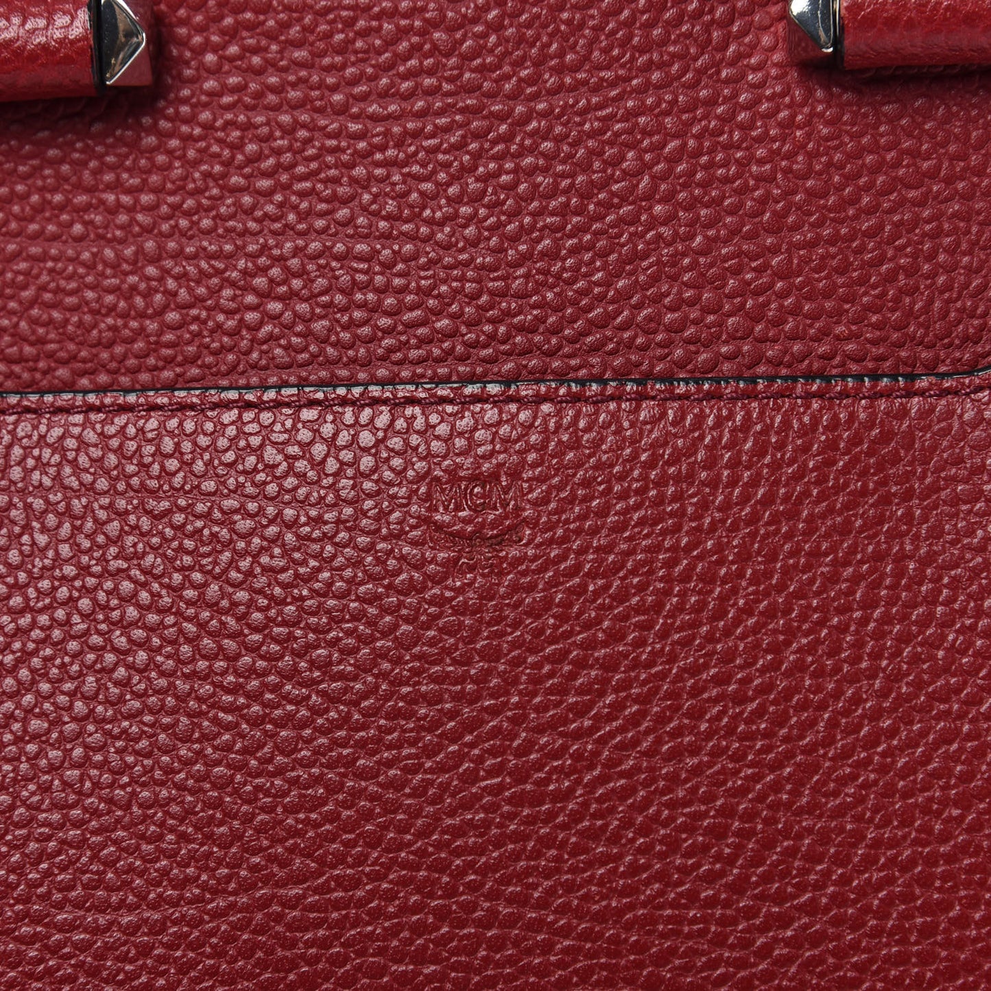 Grained Calfskin Small Ella Boston Burgundy