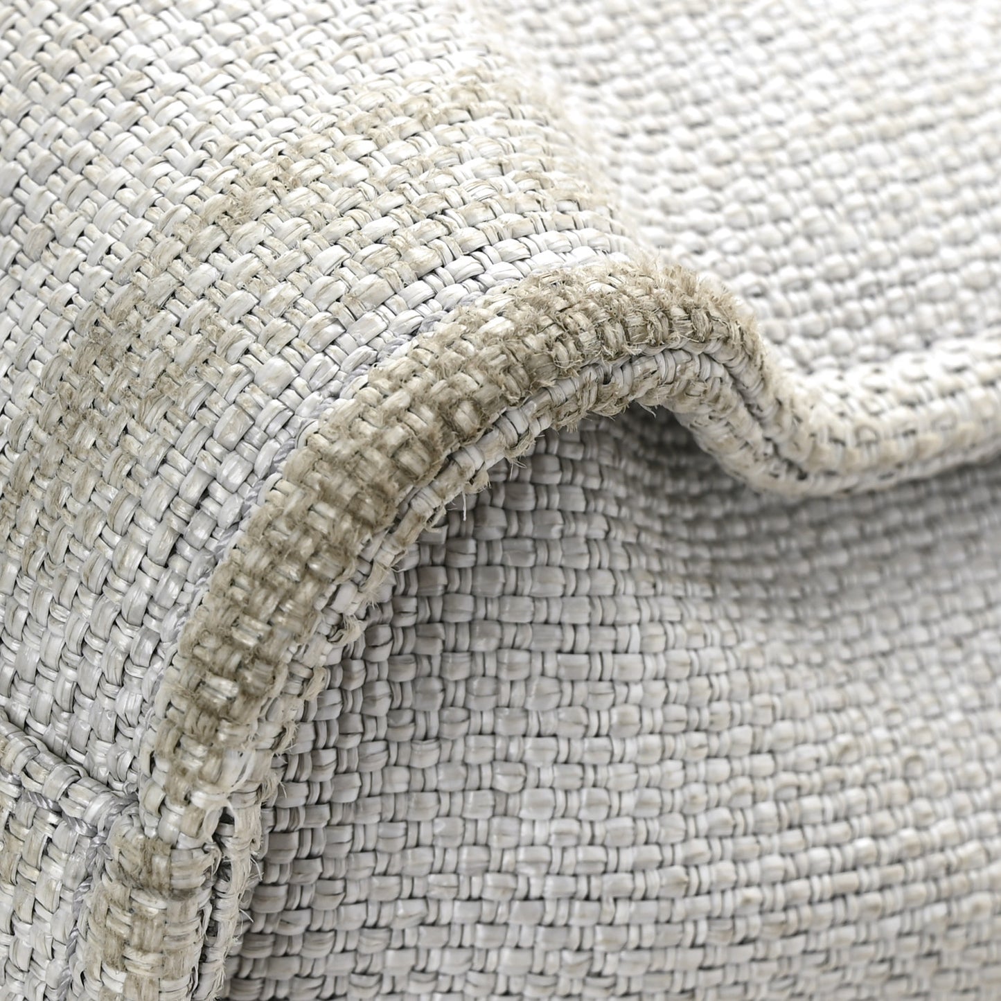 Woven Straw Raffia Small Deauville Tote Grey