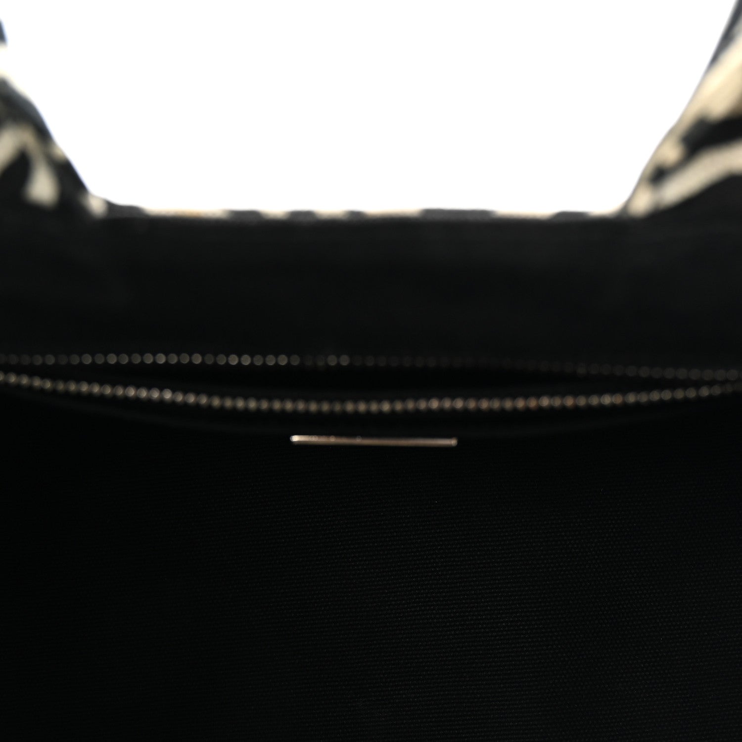 Prada Canapa Zebra Print Small Tote White Black 5 of 9