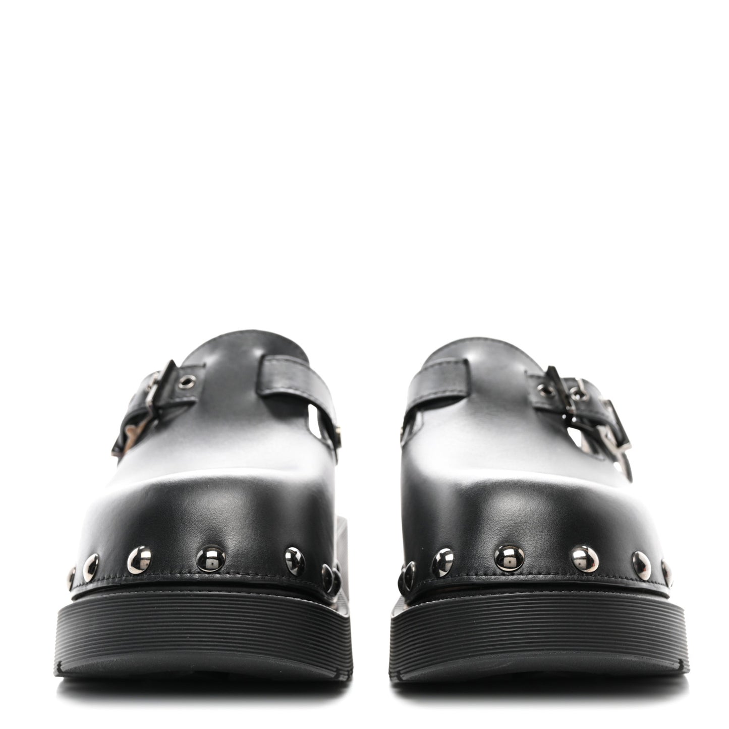 Calfskin Diorquake Buckled Lug Sole 15mm Clogs 37 Black