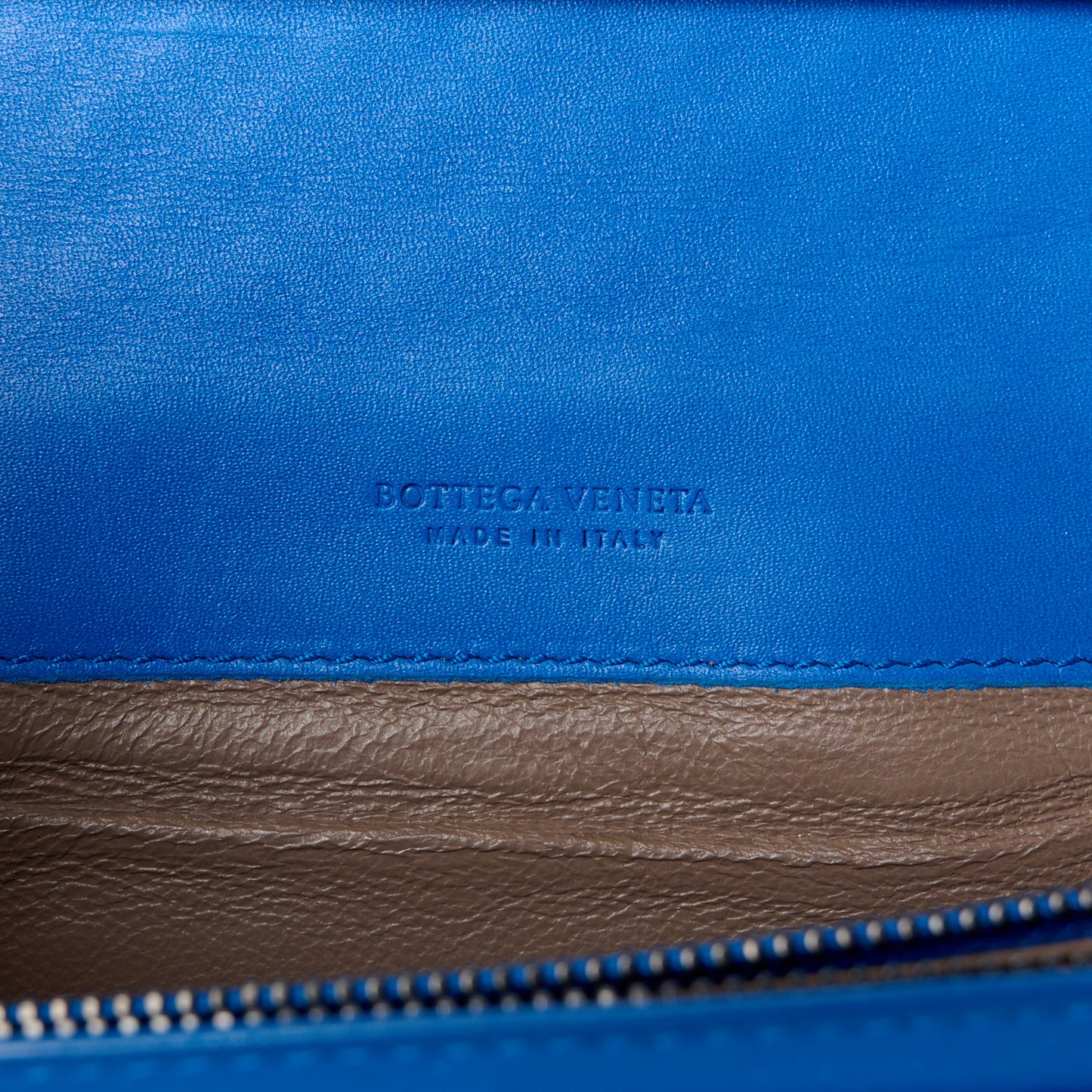 Nappa Intrecciato Continental Flap Wallet Blue