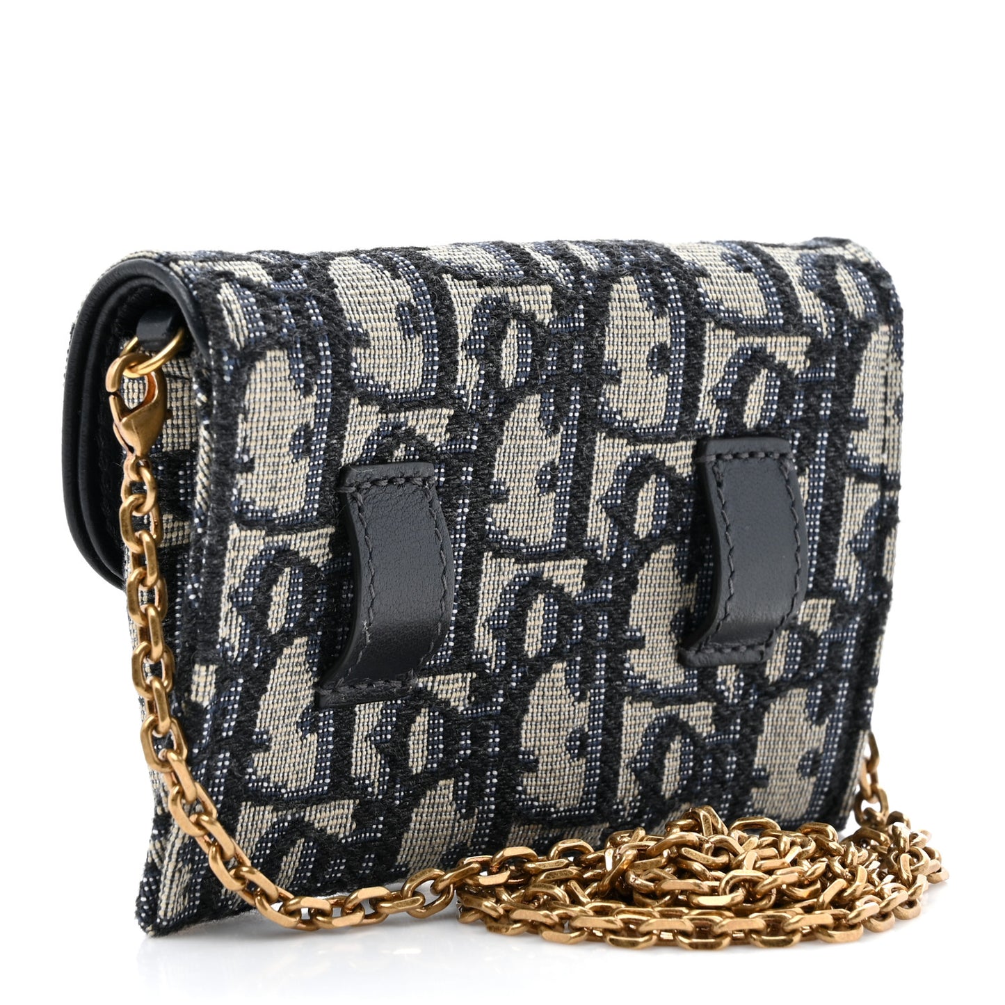 Oblique Nano Saddle Chain Pouch Blue