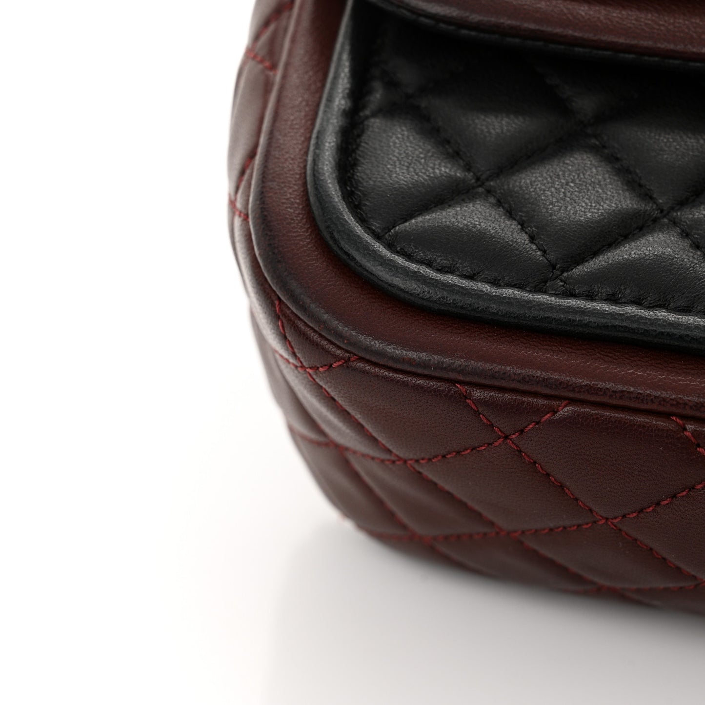 Lambskin Classic Twist Mini Rectangular Flap Black Burgundy