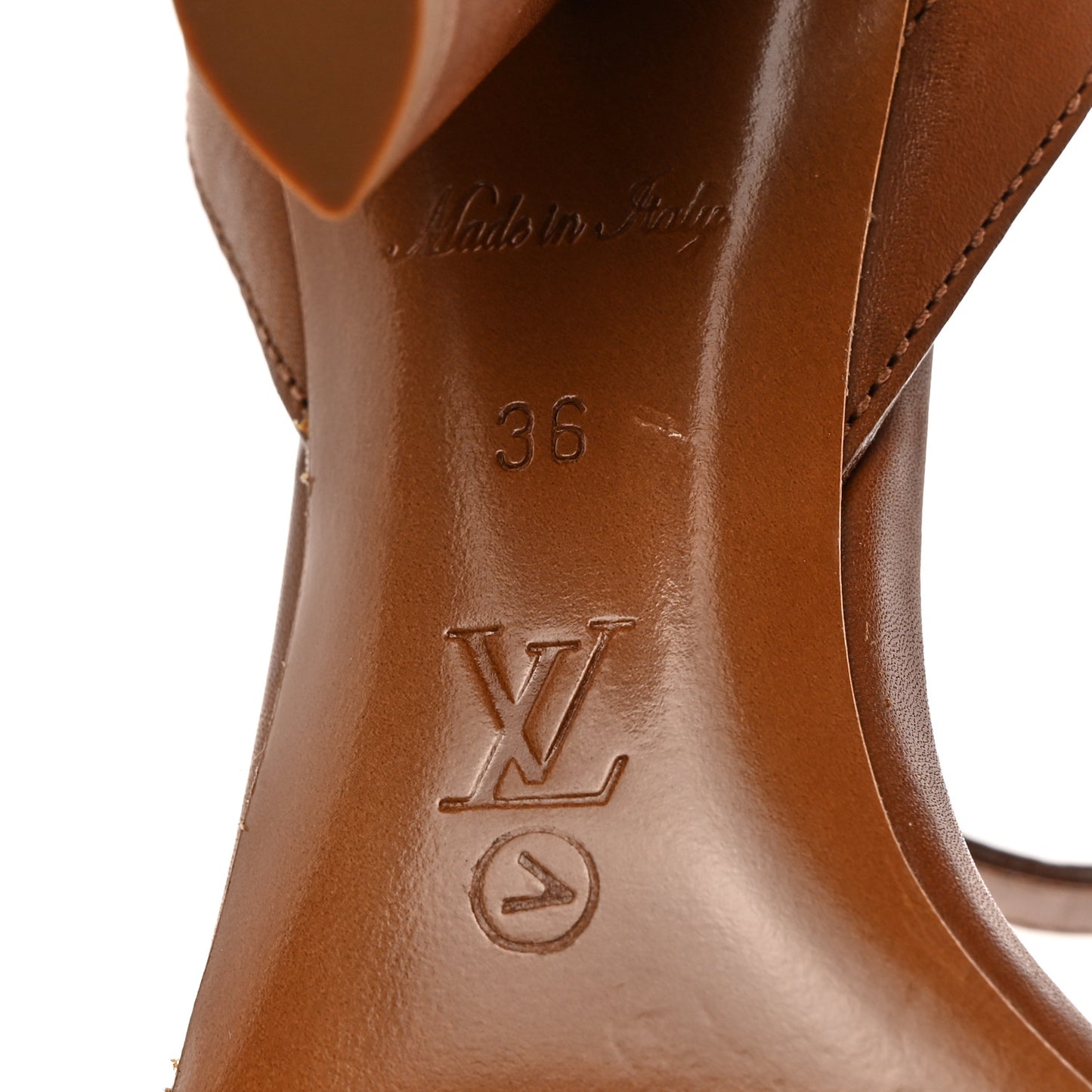 Calfskin Perforated Monogram Silhouette Sandals 36 Gold