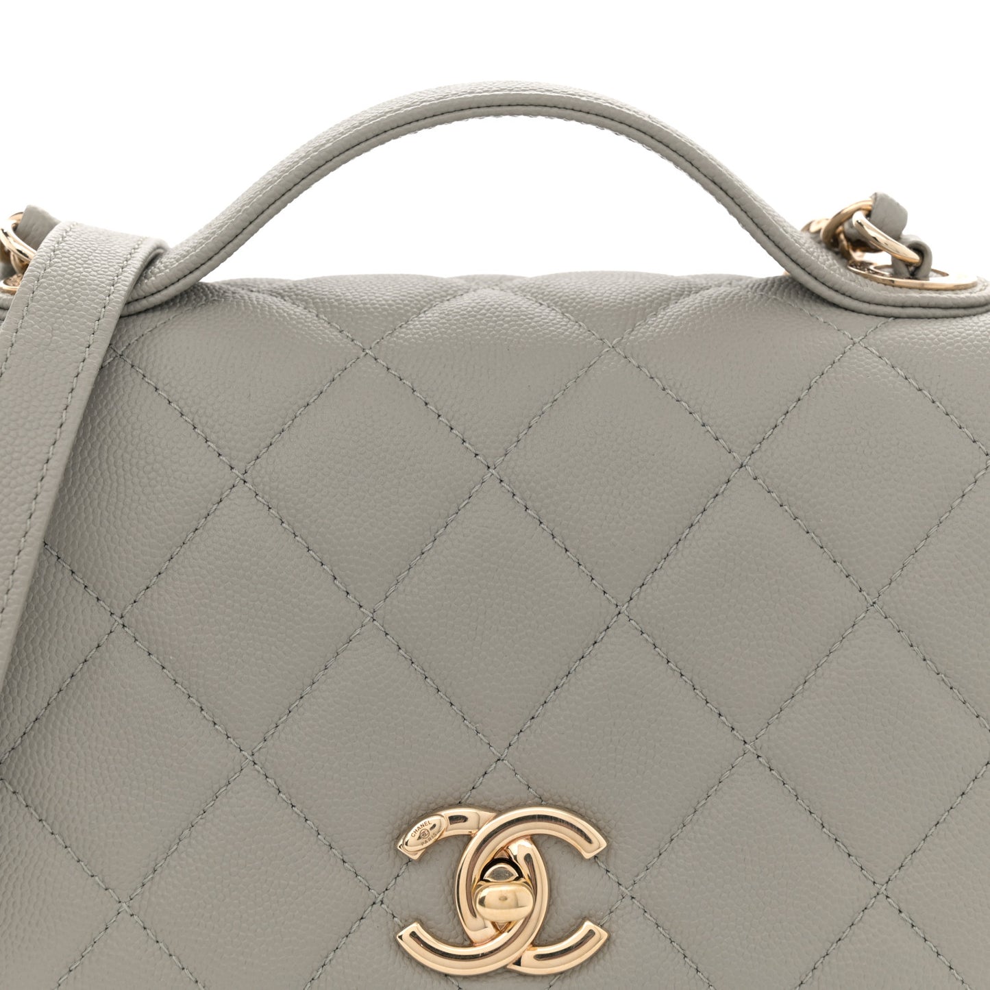 Caviar Quilted Medium Business Affinity Flap Grey