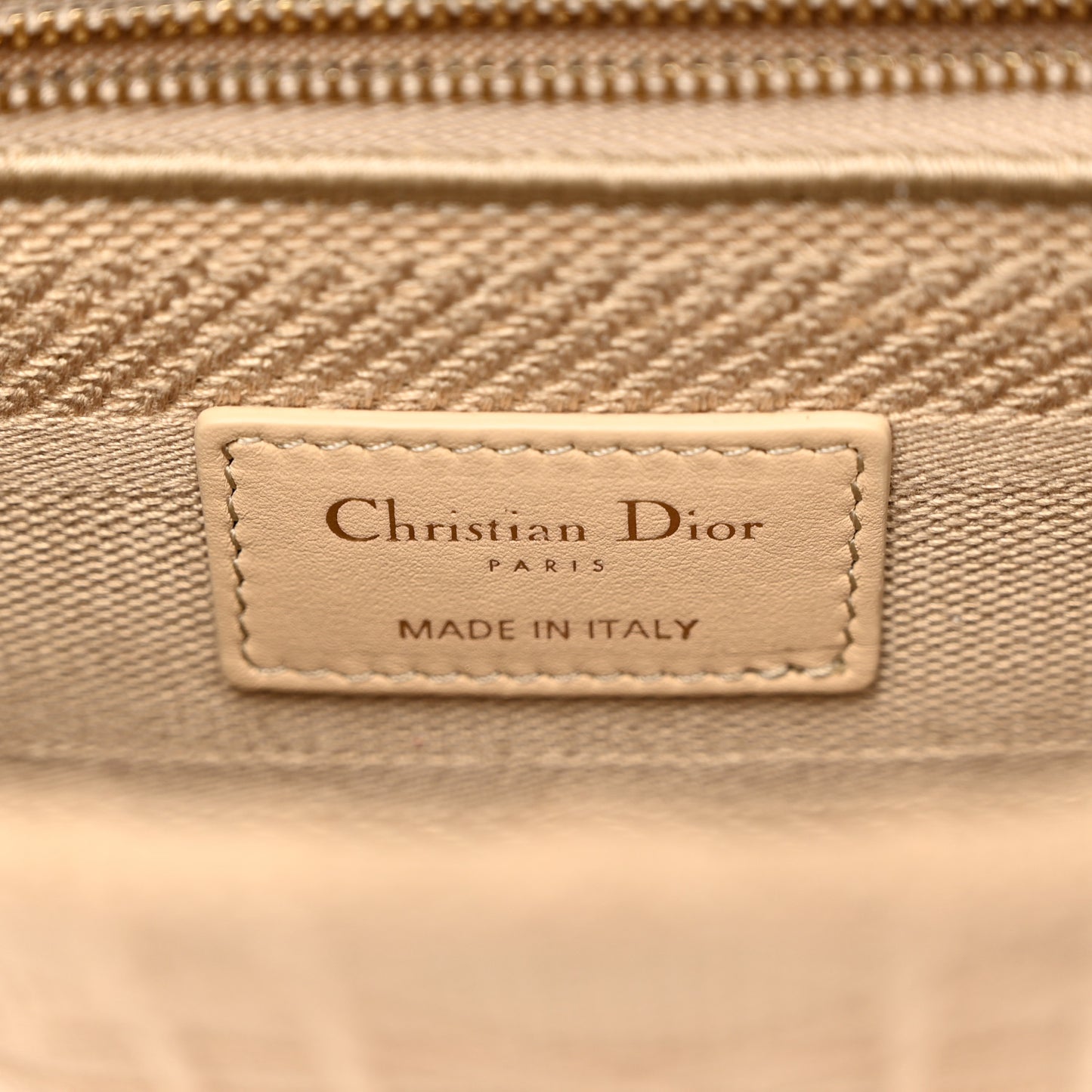 Canvas Embroidered Medium Lady D-Lite Beige