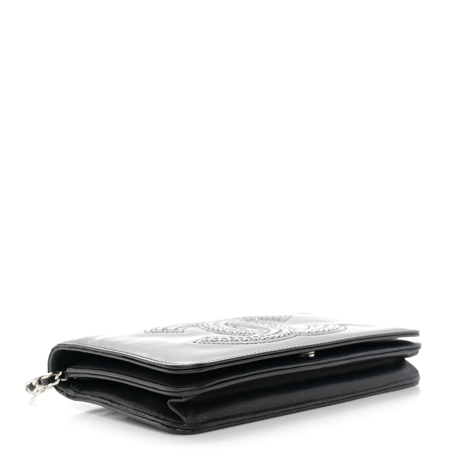 Patent Strass Wallet On Chain WOC Black