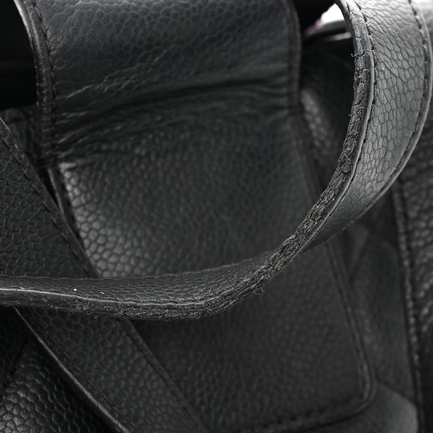 Caviar Quilted Large CC Box Shopping Tote Black