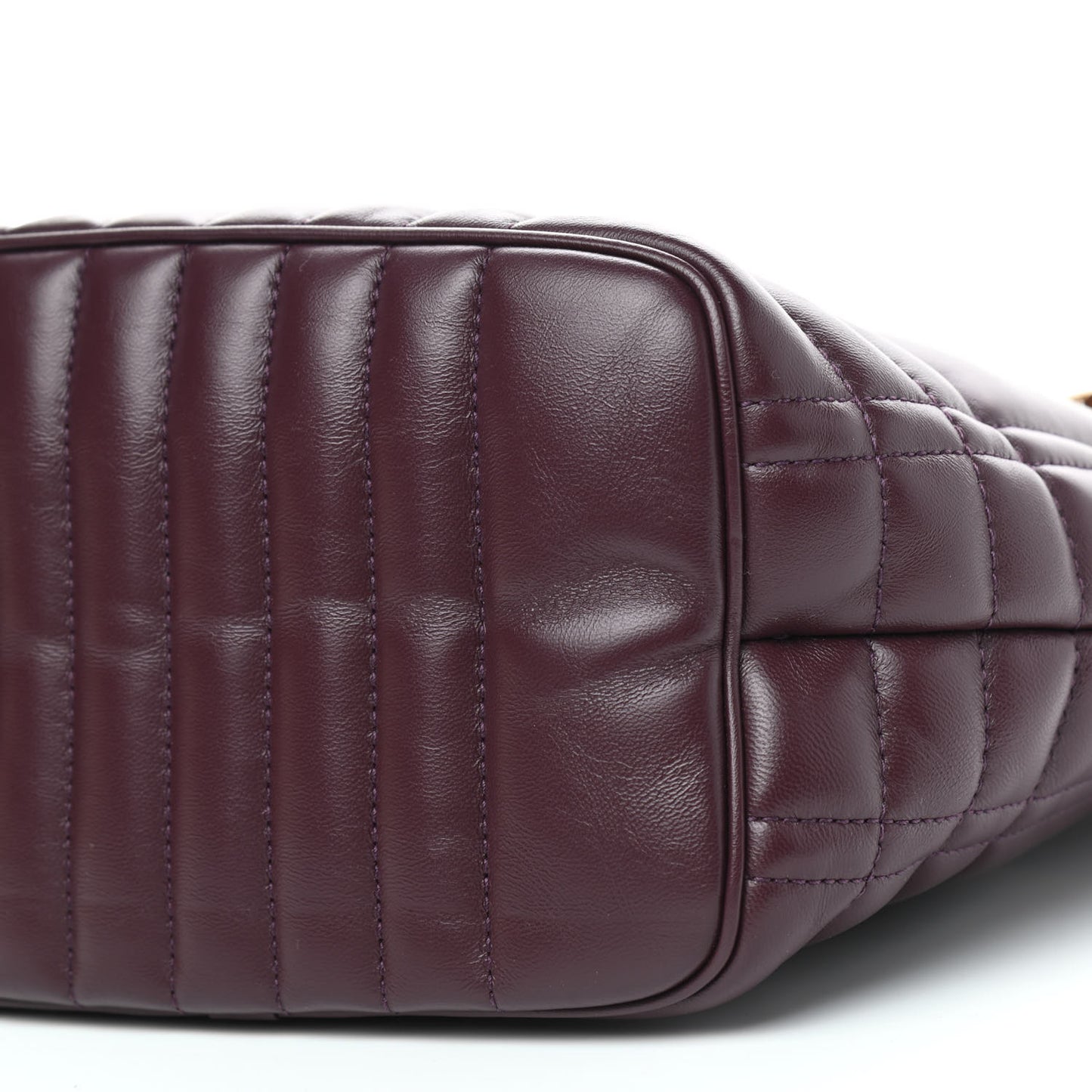 Lambskin Quilted Small Lola Bucket Bag Deep Maroon