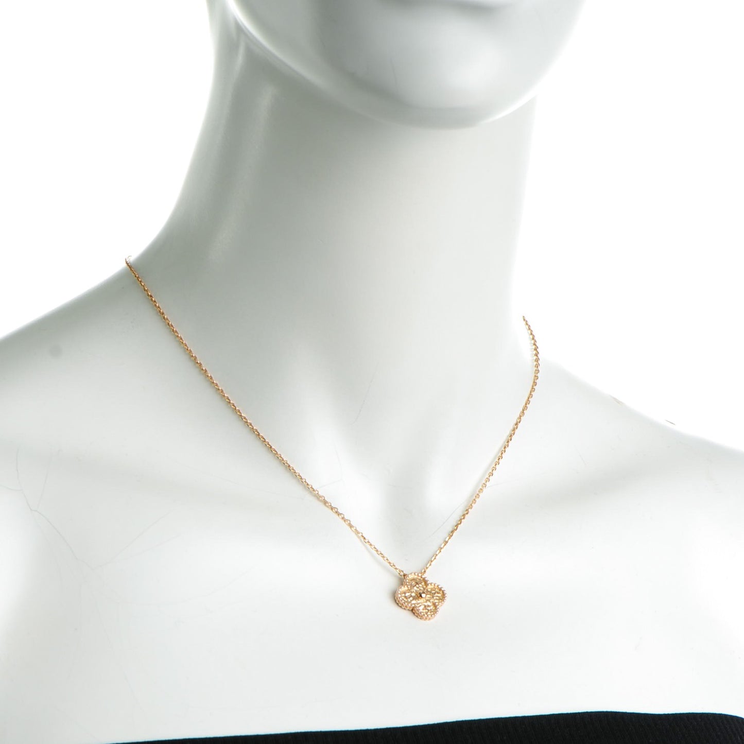 18K Rose Gold Vintage Alhambra Pendant Necklace