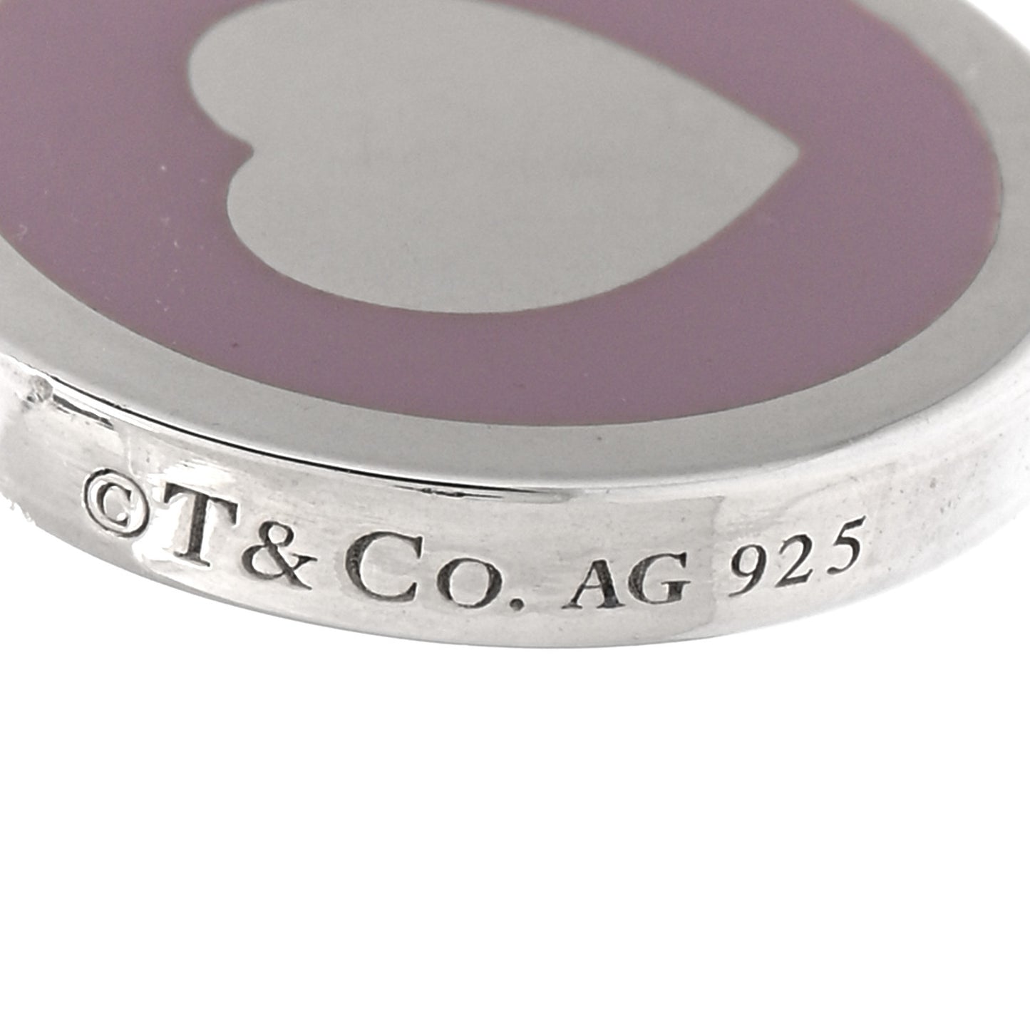 Sterling Silver Enamel Keys Heart Key Pendant Lavender