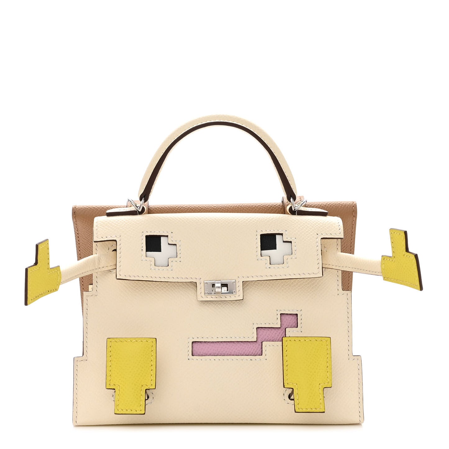 Epsom Quelle Idole Picto Kelly Doll Handbag Nata Mauve Sylvestre Lime Chai
