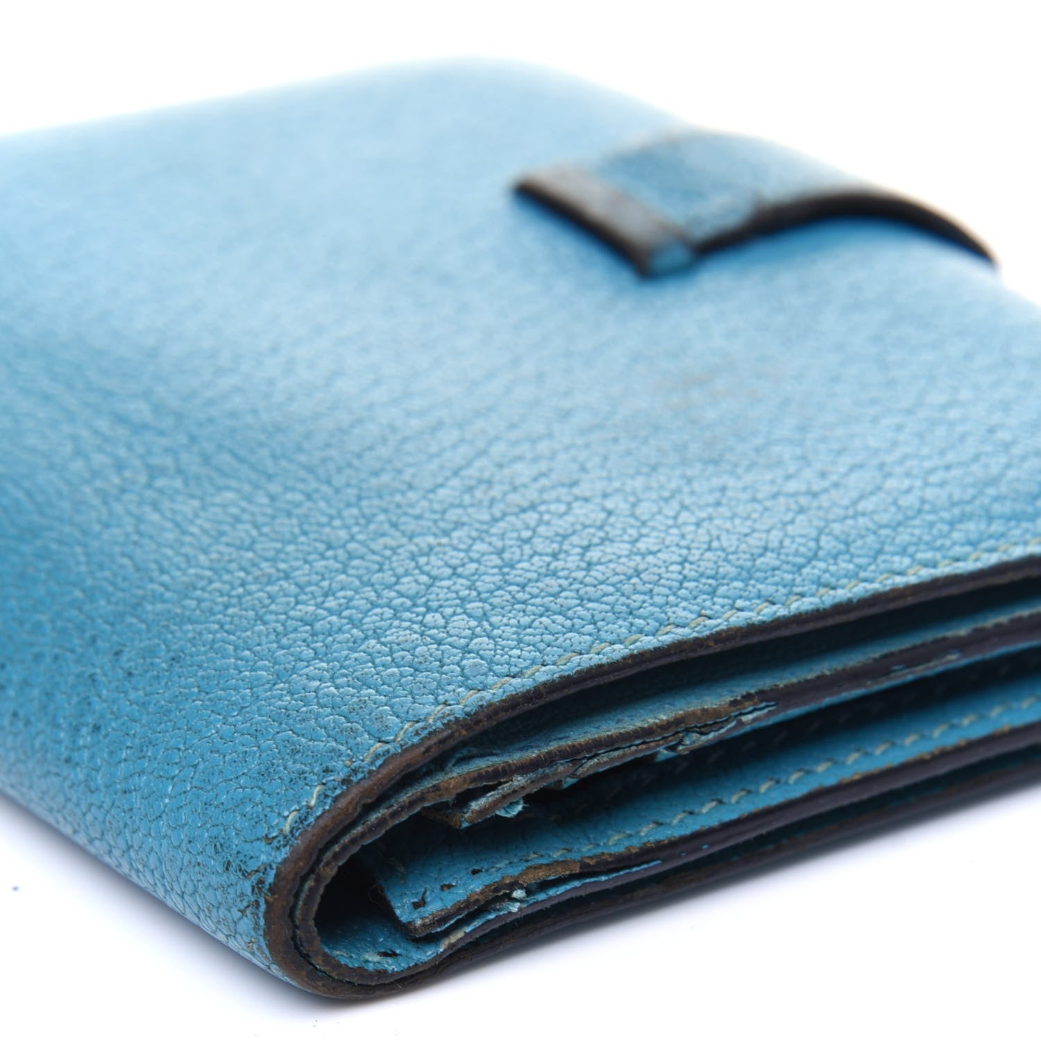 Hermes Chevre Mysore Compact Bearn Wallet Blue Jean 17 of 29