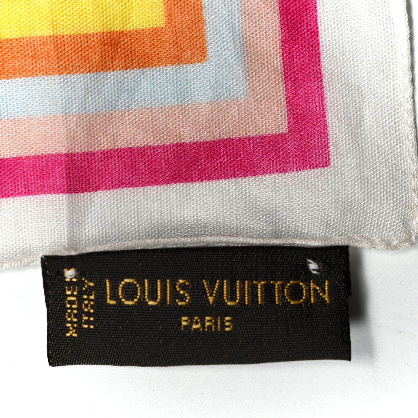 Silk Monogram Multicolor Scarf White