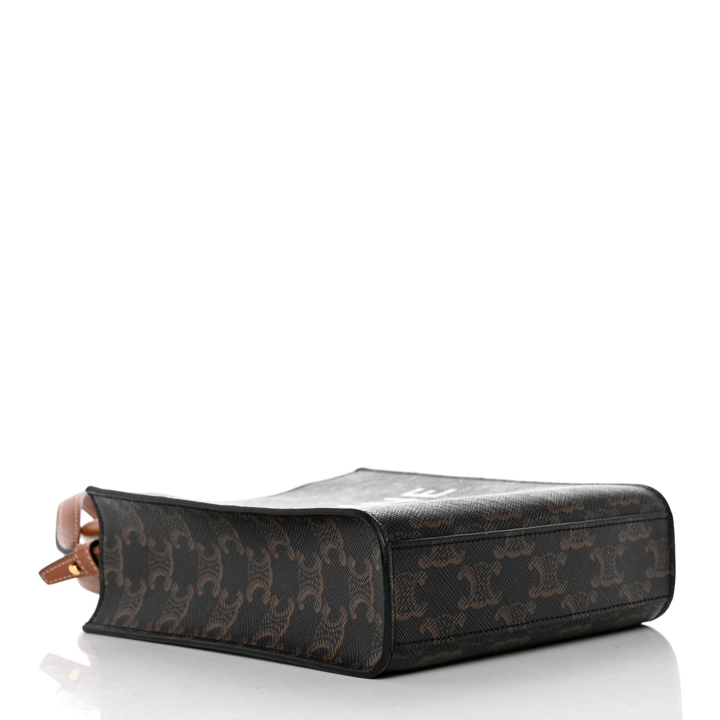 Triomphe Canvas Calfskin Mini Vertical Cabas Tan