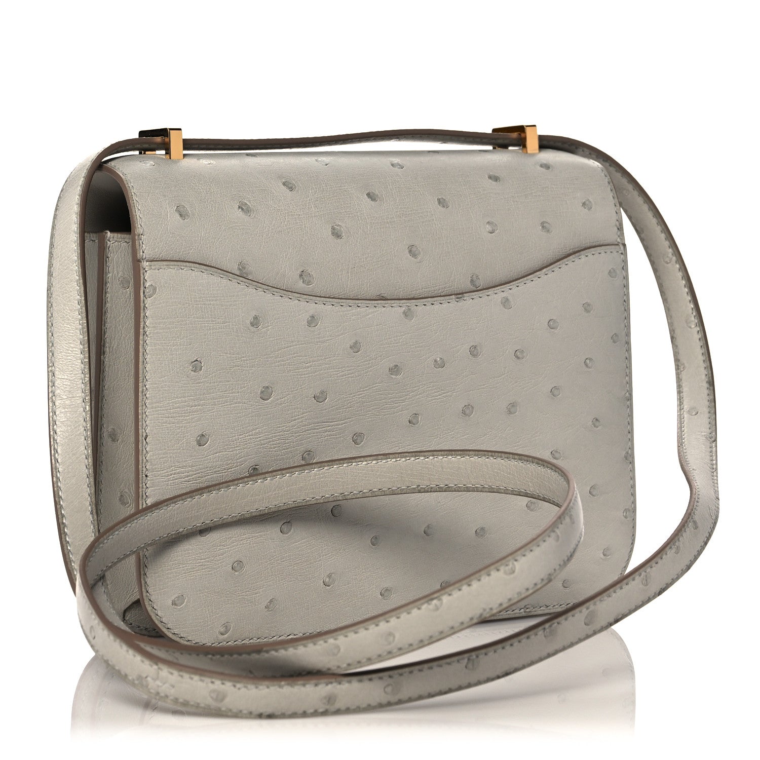 Hermes Ostrich Constance 18 Gris Perle 2 of 9