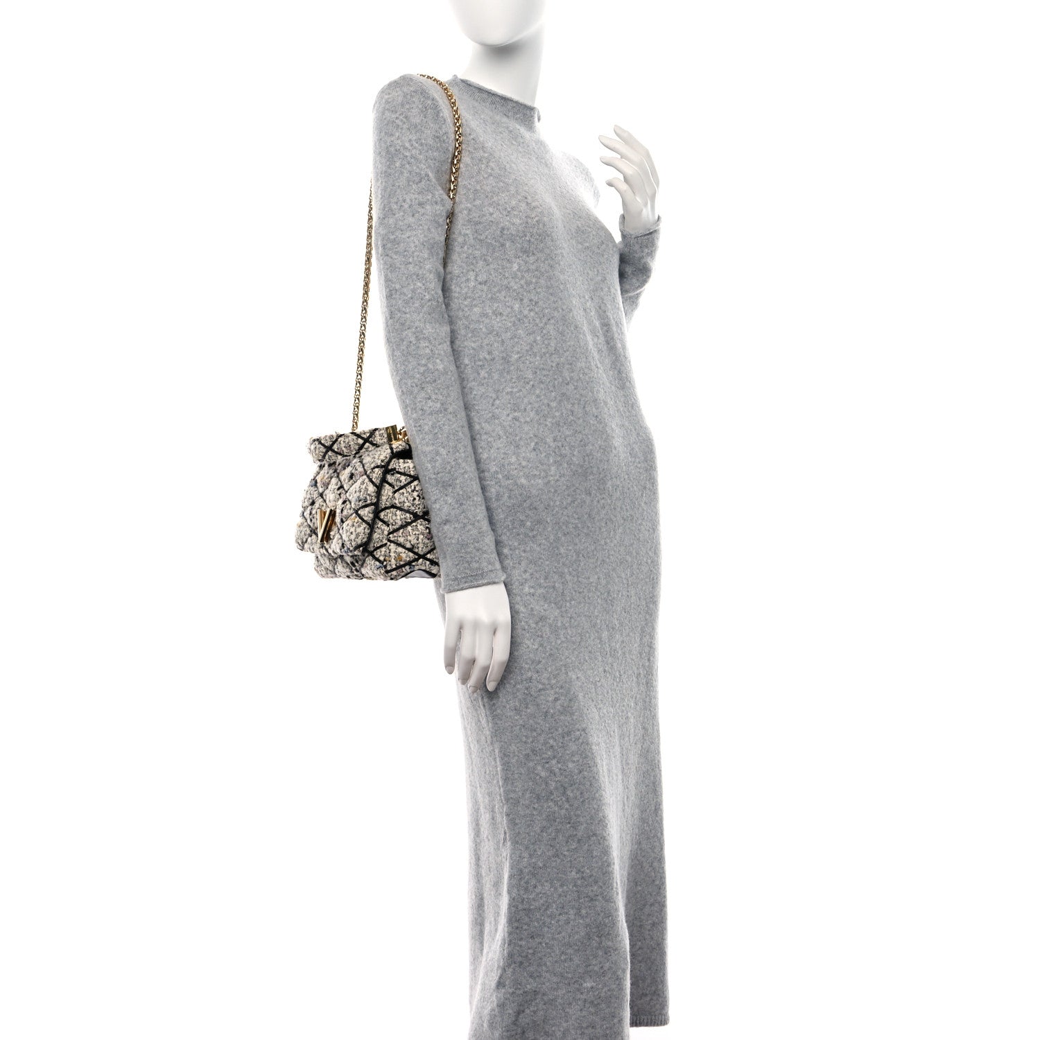 Louis Vuitton Tweed Malletage GO-14 MM Heathered Grey 3 of 12