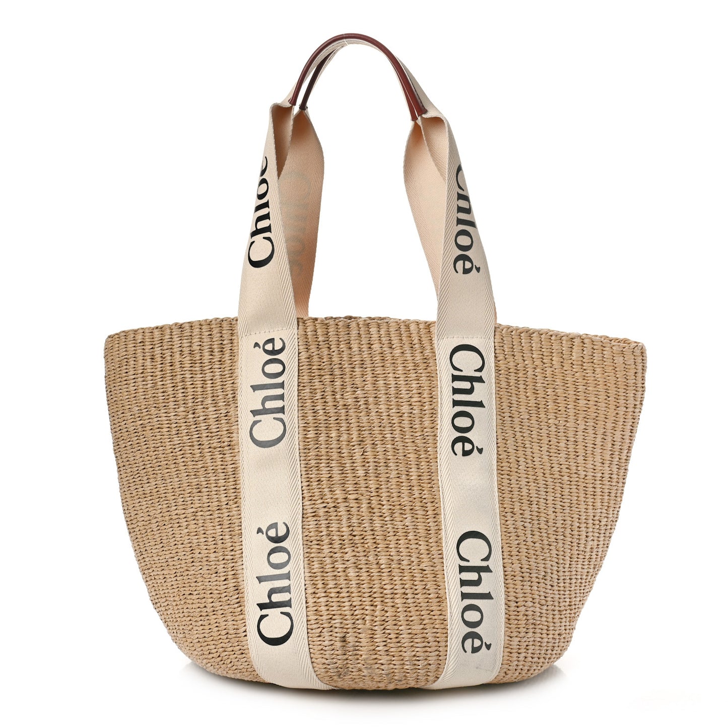Raffia Large Woody Tote White