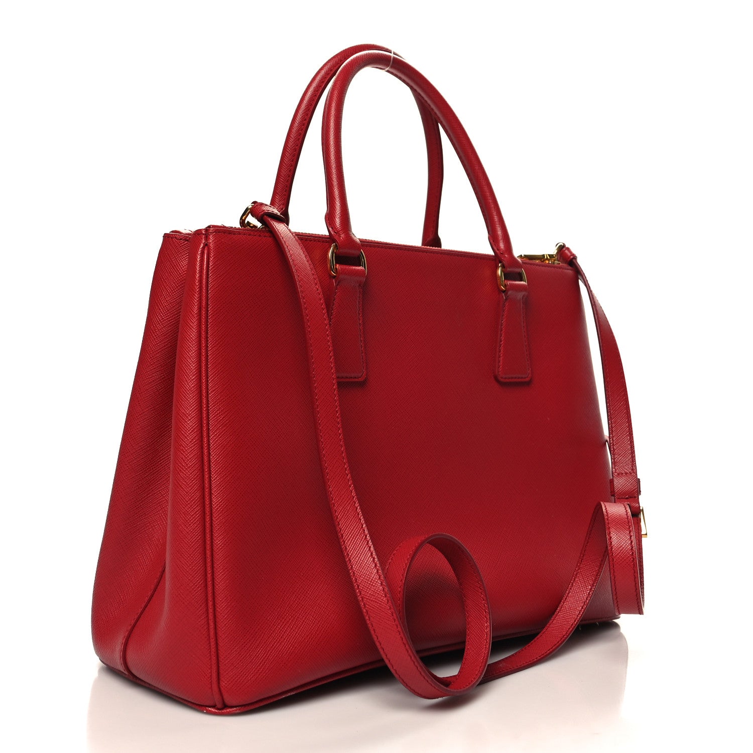 Prada Saffiano Lux Large Galleria Double Zip Tote Fuoco 3 of 14