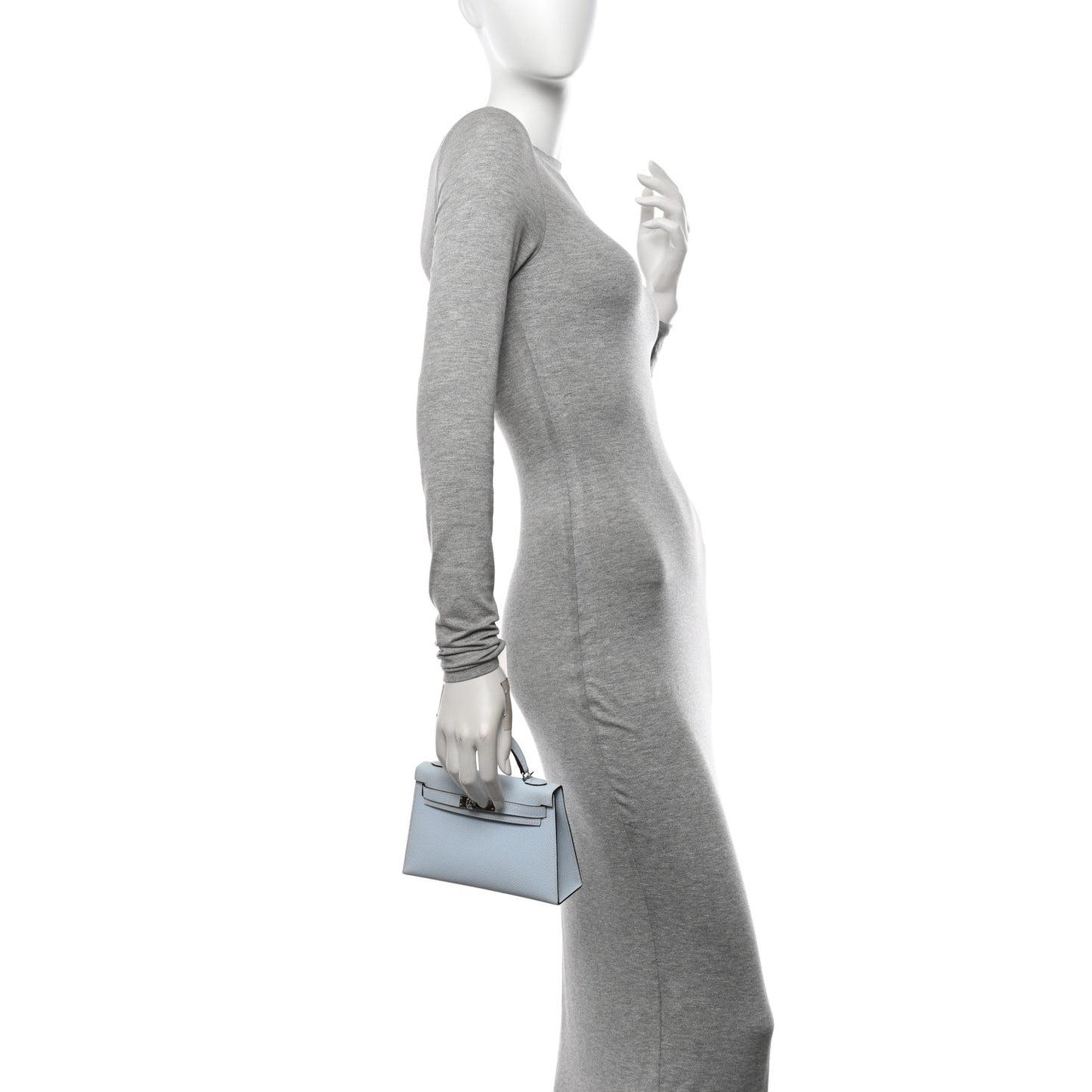 Epsom Mini Kelly Sellier 20 Bleu Brume