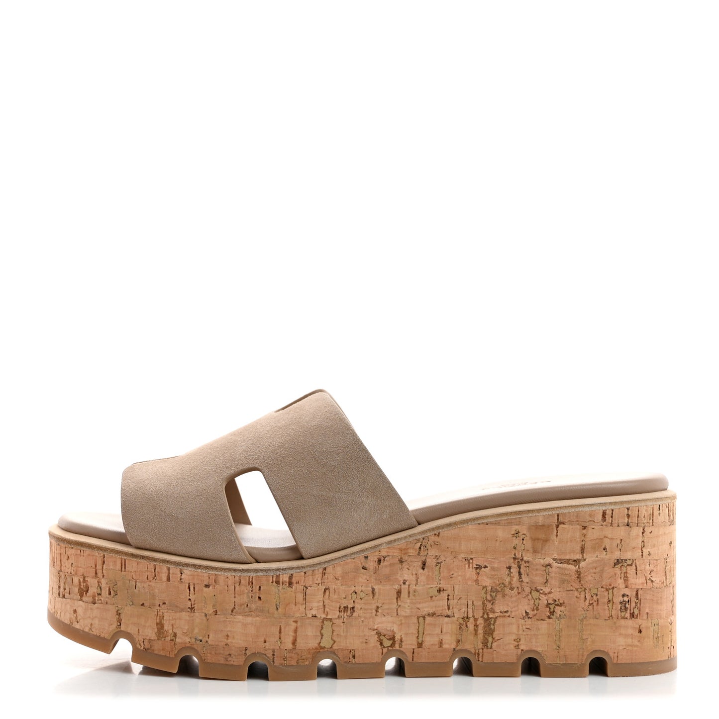 Suede Goatskin Cork Eze 30 Sandals 39 Beige Argile