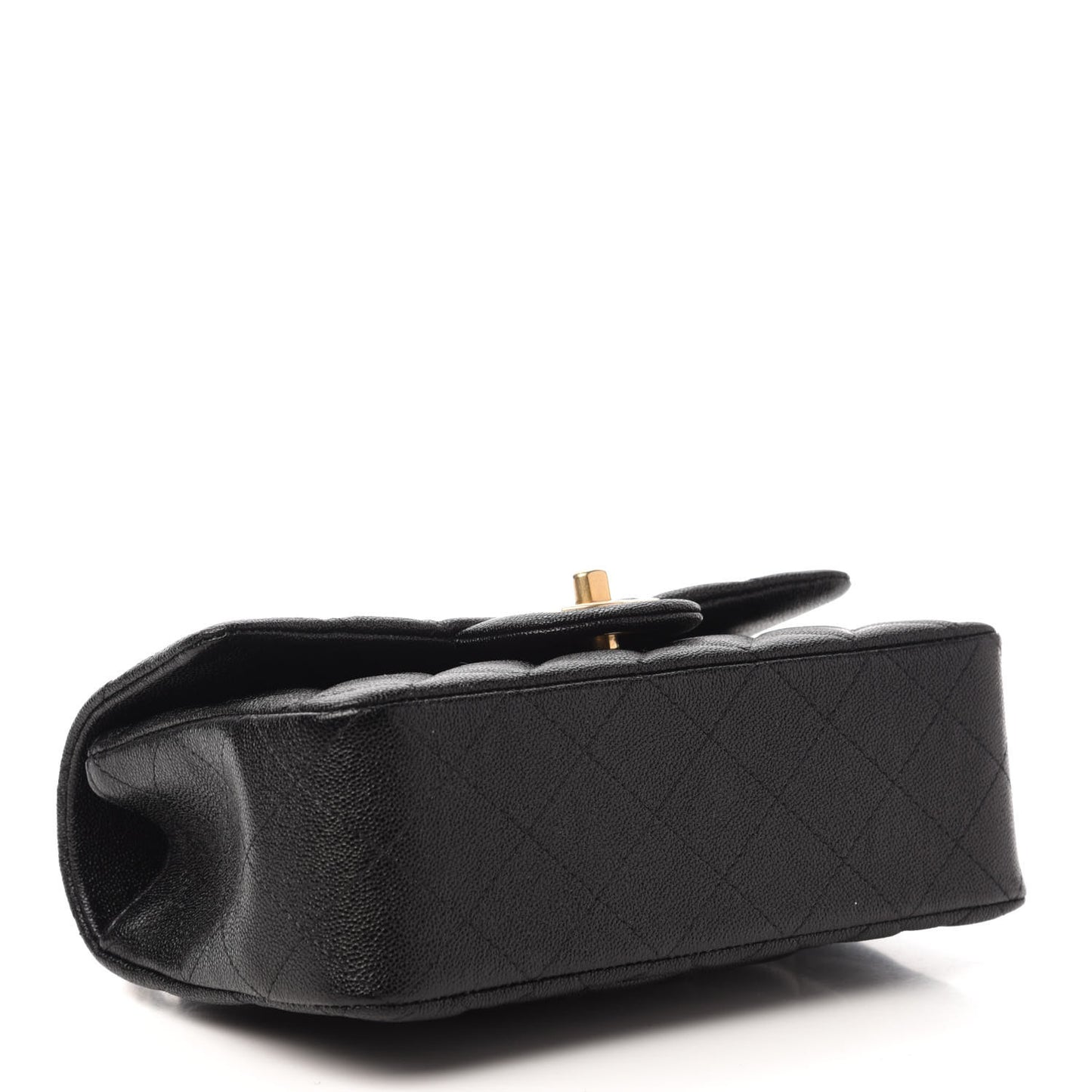 Caviar Quilted Mini Top Handle Rectangular Flap Black